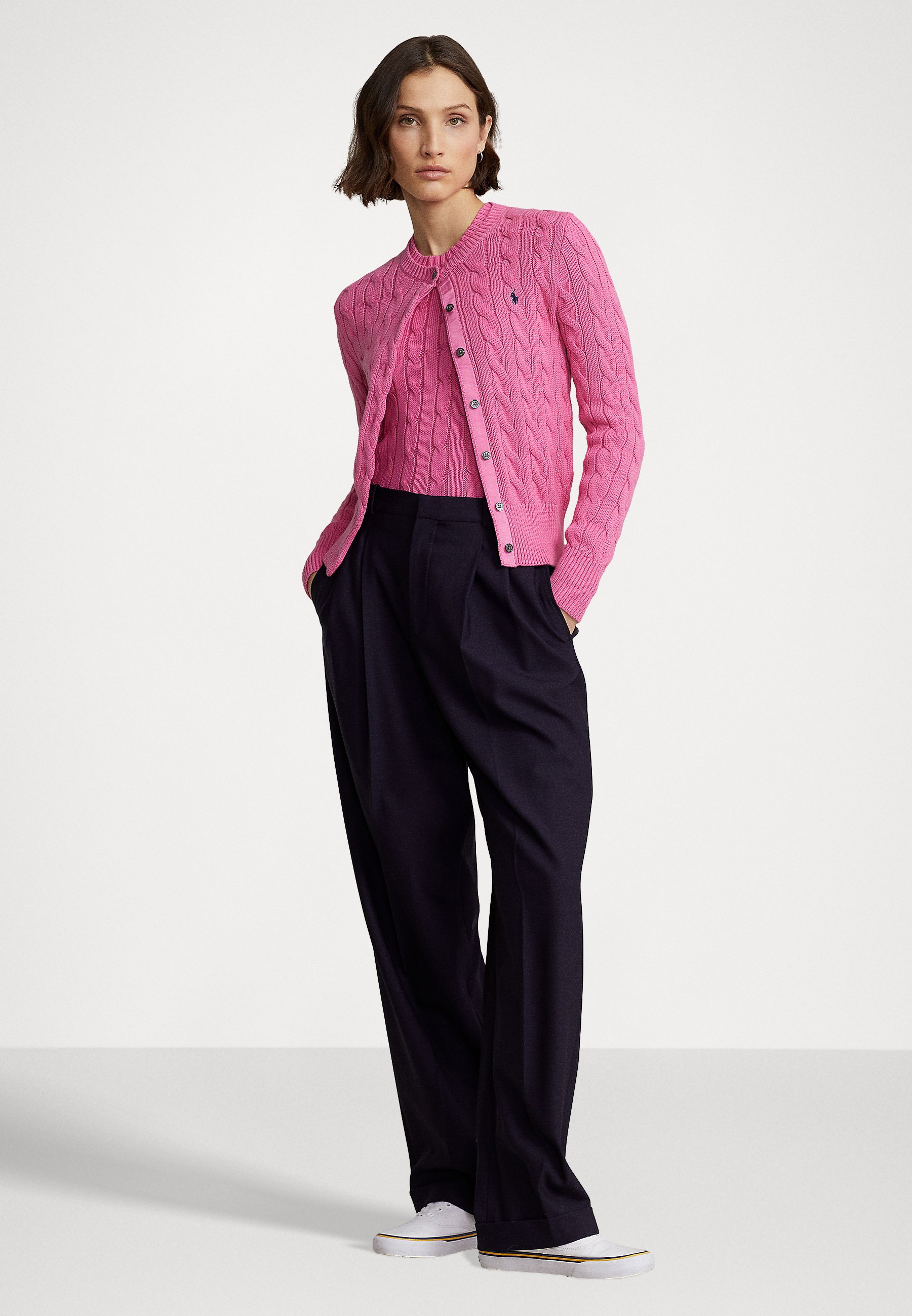Polo Ralph Lauren LONG SLEEVE CARDIGAN - Cardigan - pink glory/pink