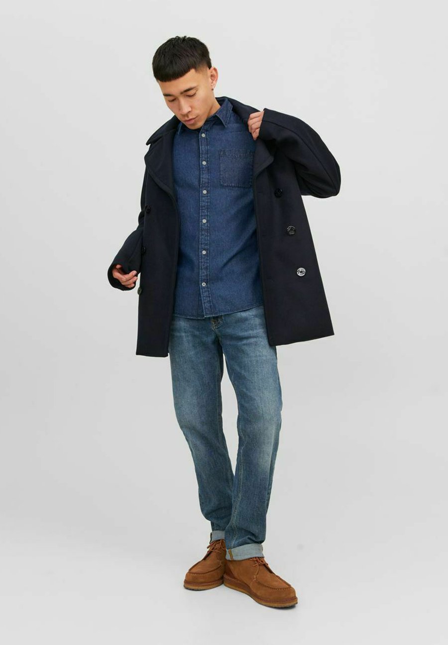 Jack &Jones LANGÄRMELIGES - Shirt - dark blue denim/dark-blue denim