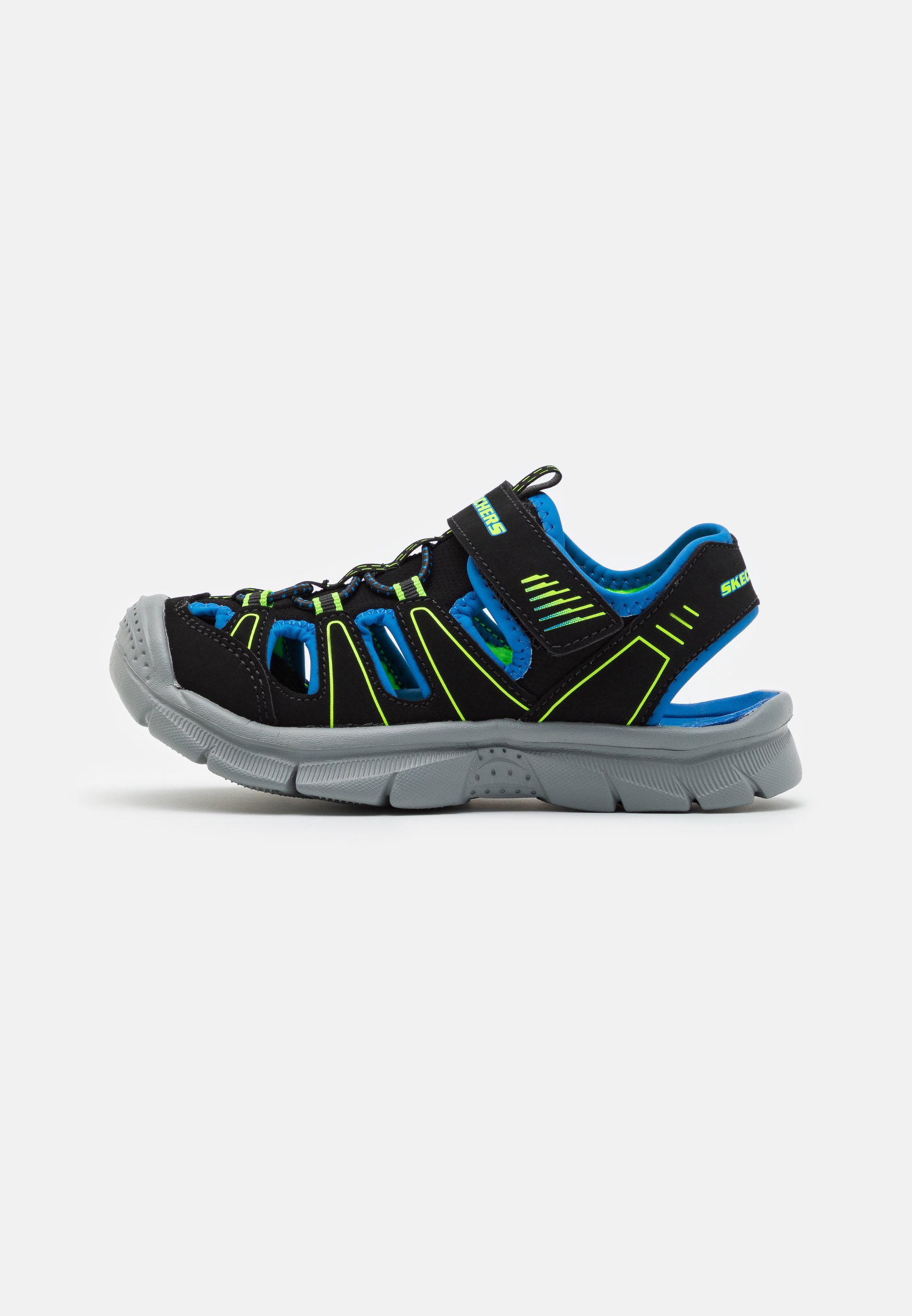 Skechers LIGHTWEIGHT RIVER - Walking sandals - black/blue/lime/black