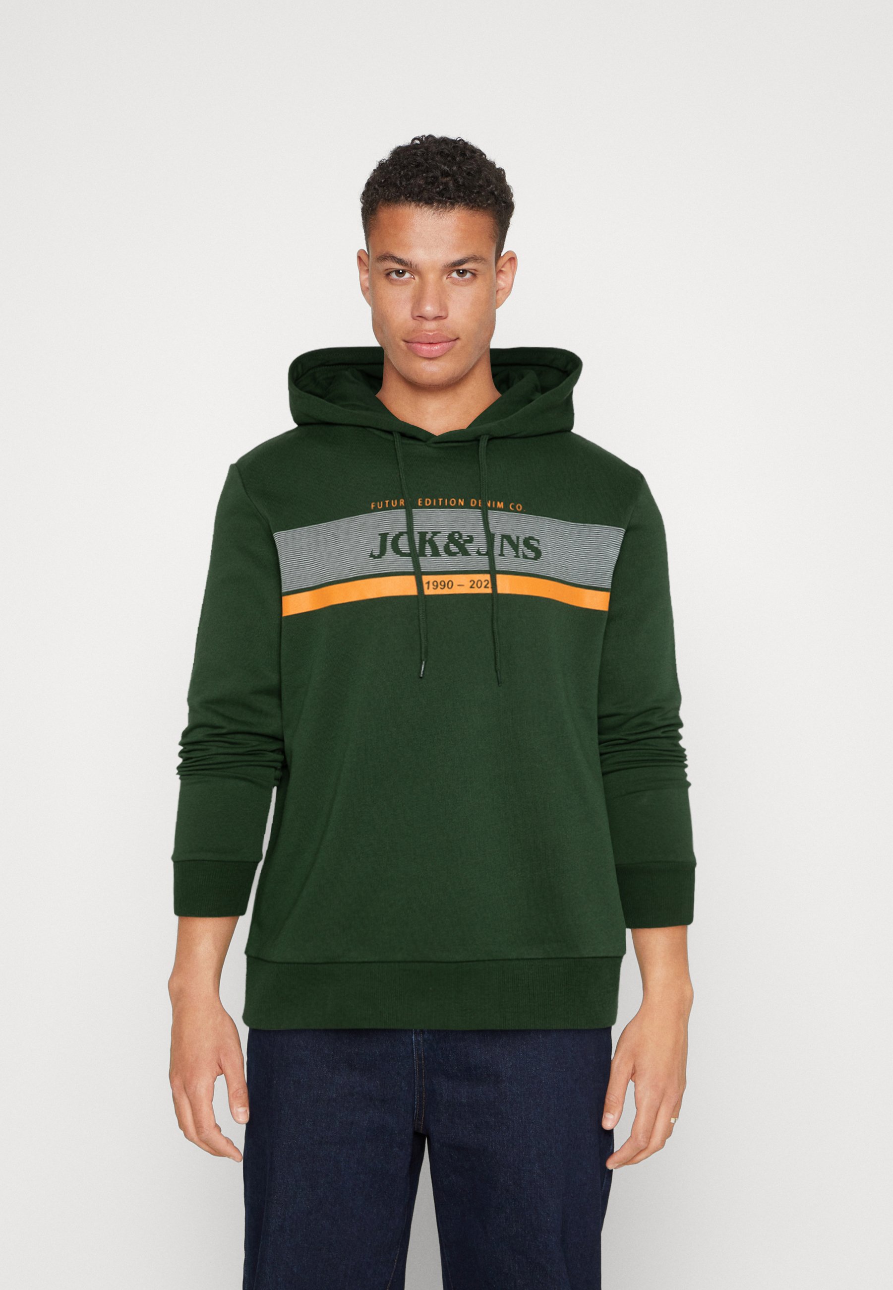 Jack &Jones JJALEX HOOD - Sweatshirt - mountain view/dark green