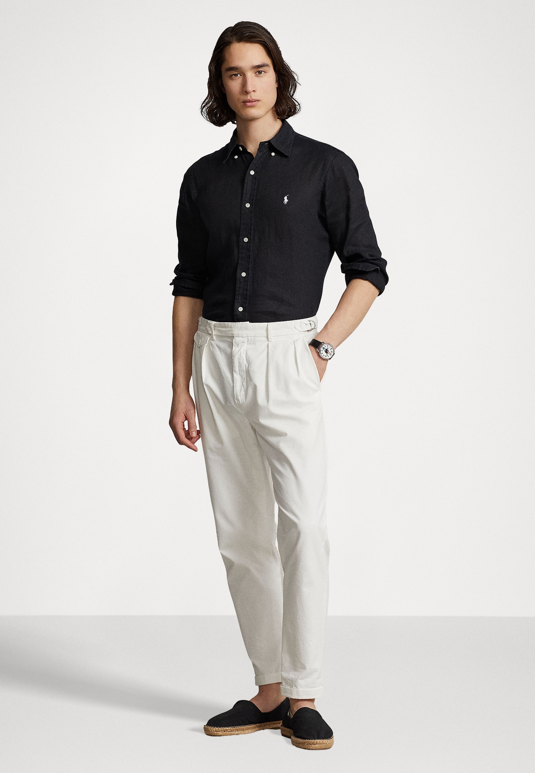 Polo Ralph Lauren CUSTOM FIT LINEN SHIRT - Shirt - black