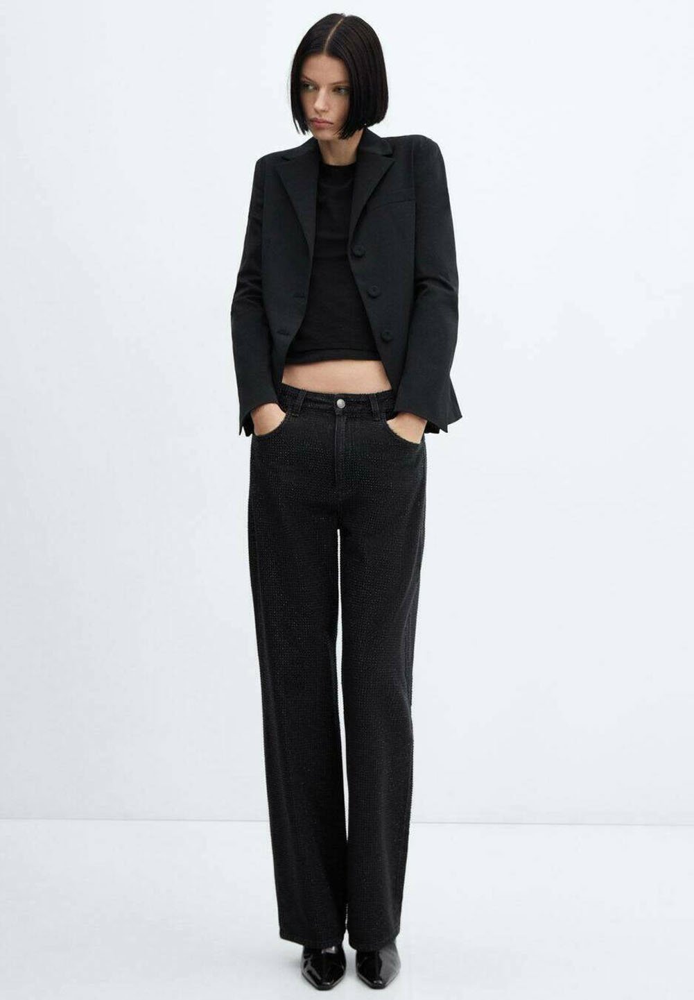 Mango DIONI - Straight leg jeans - black denim