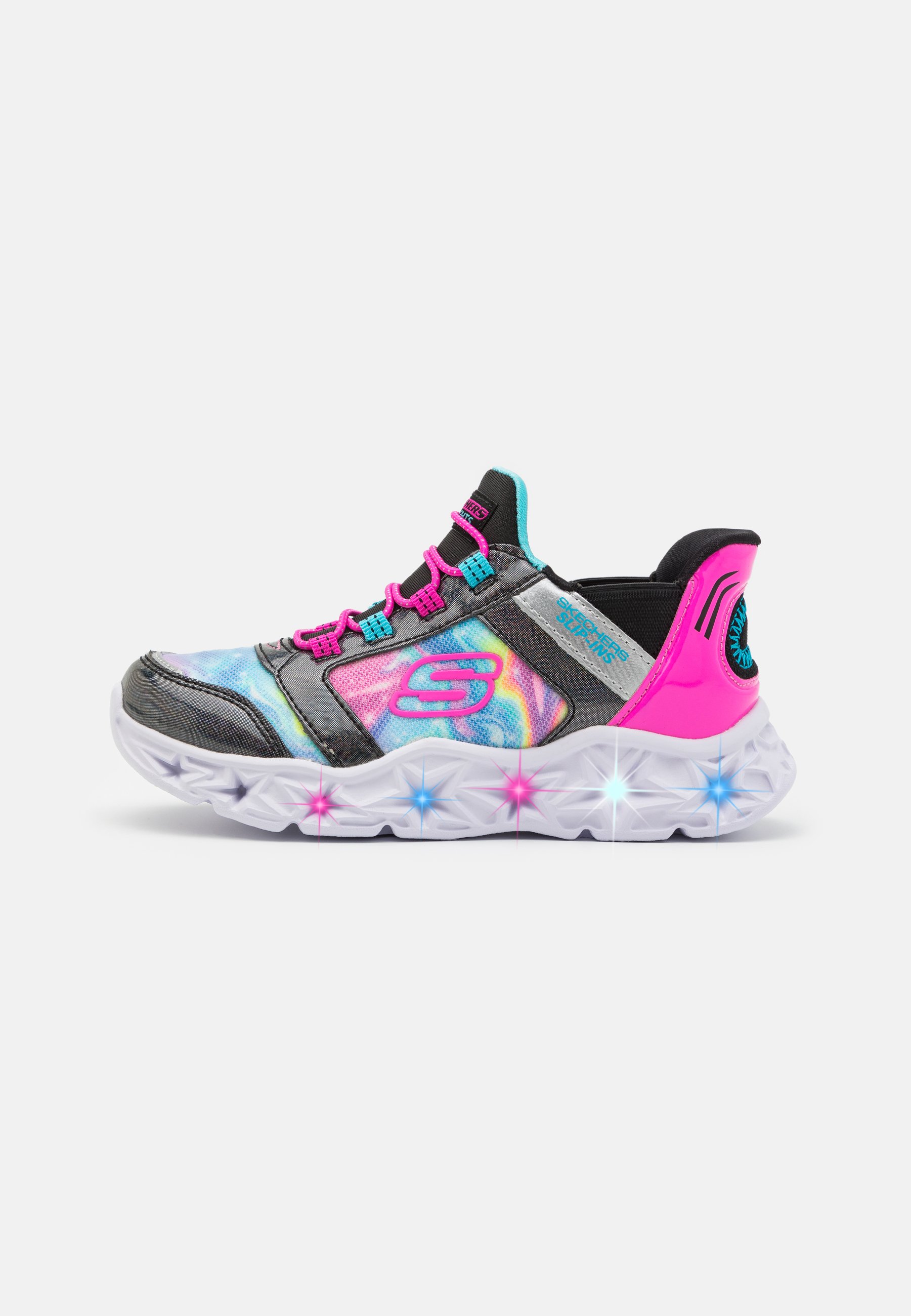 Skechers GALAXY LIGHTS - Trainers - black/multi-coloured/black