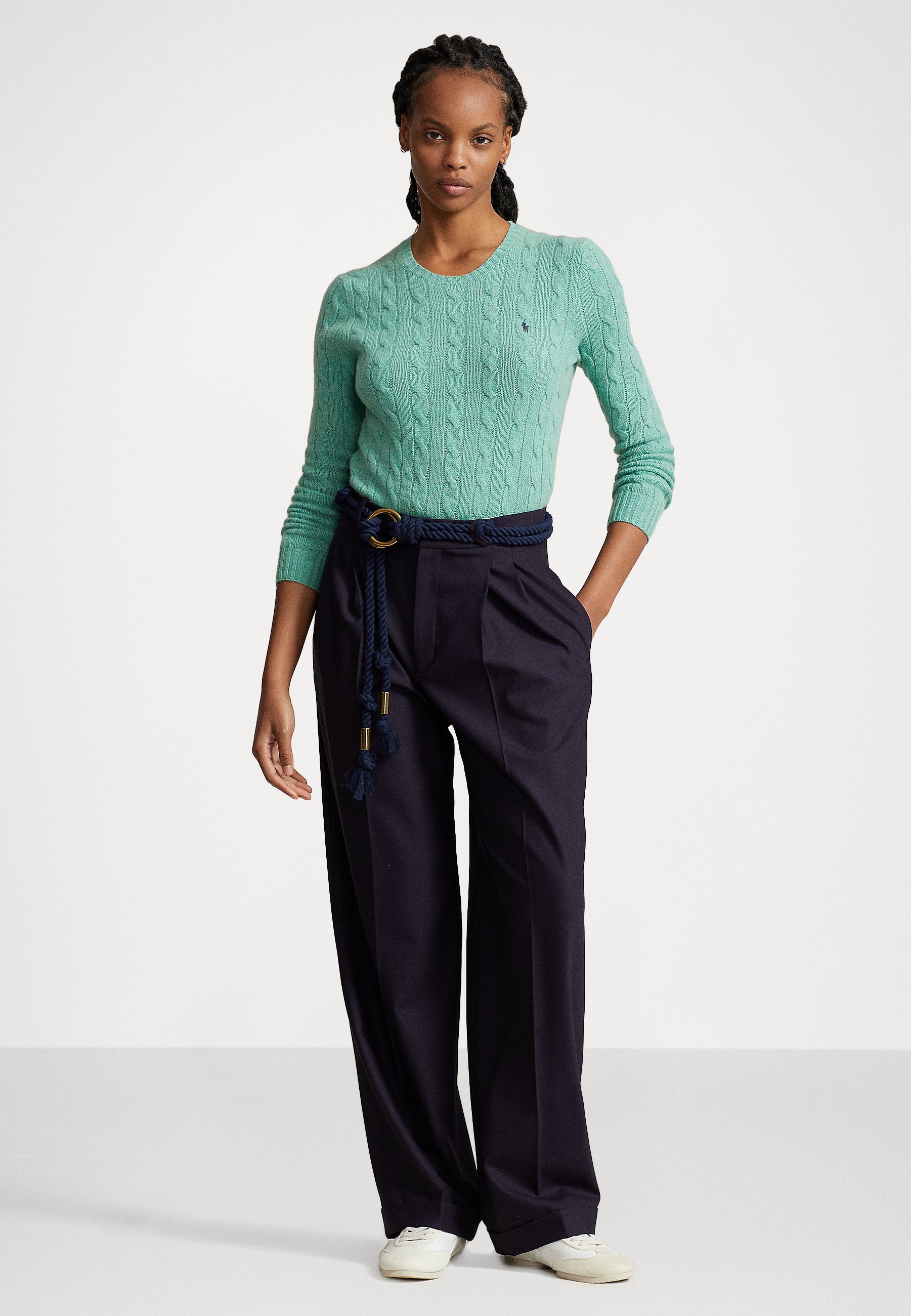 Polo Ralph Lauren JULIANNA LONG SLEEVE - Jumper - hampton green melange/evergreen