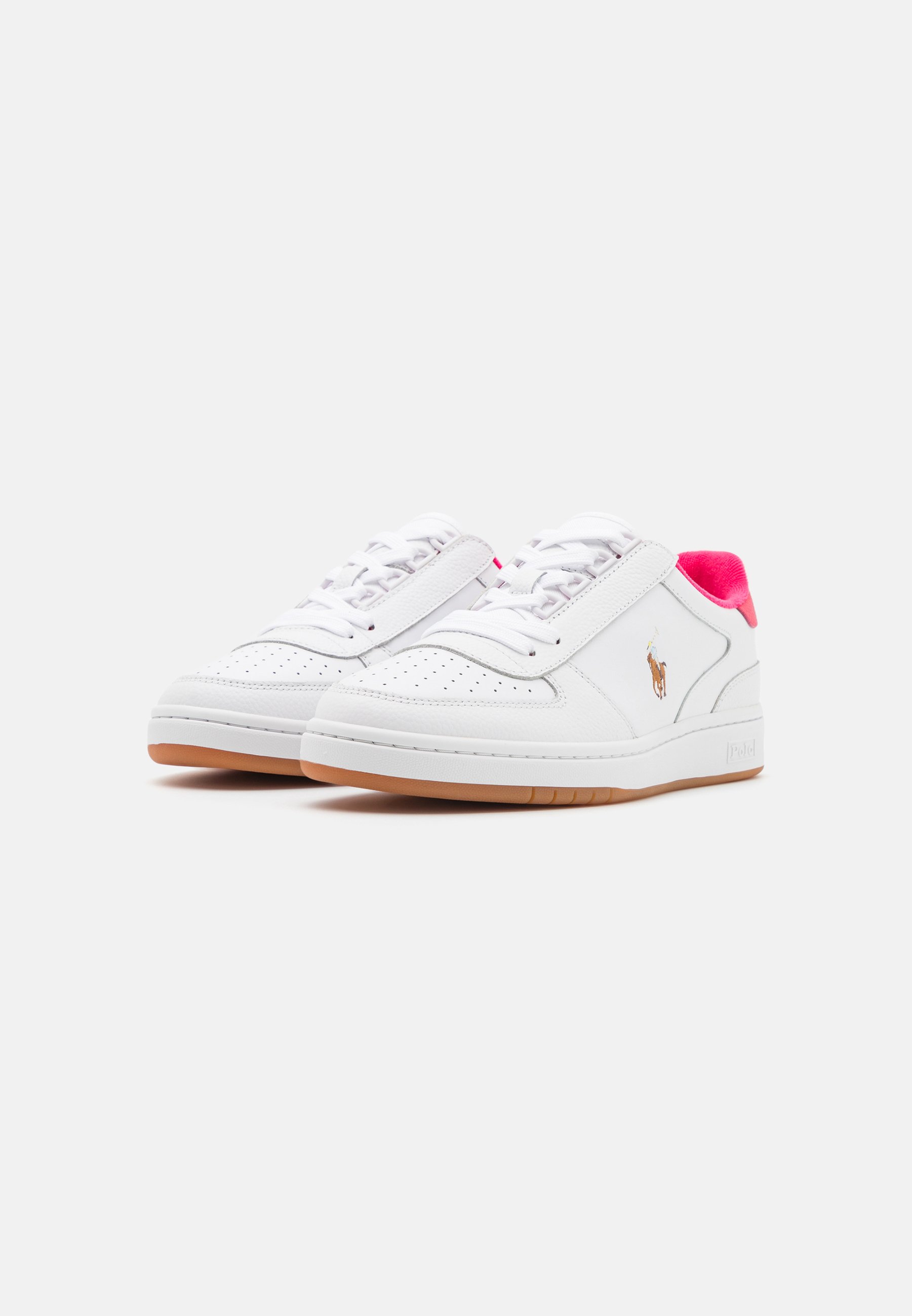 Polo Ralph Lauren LACE UNISEX - Trainers - white/hot pink/white