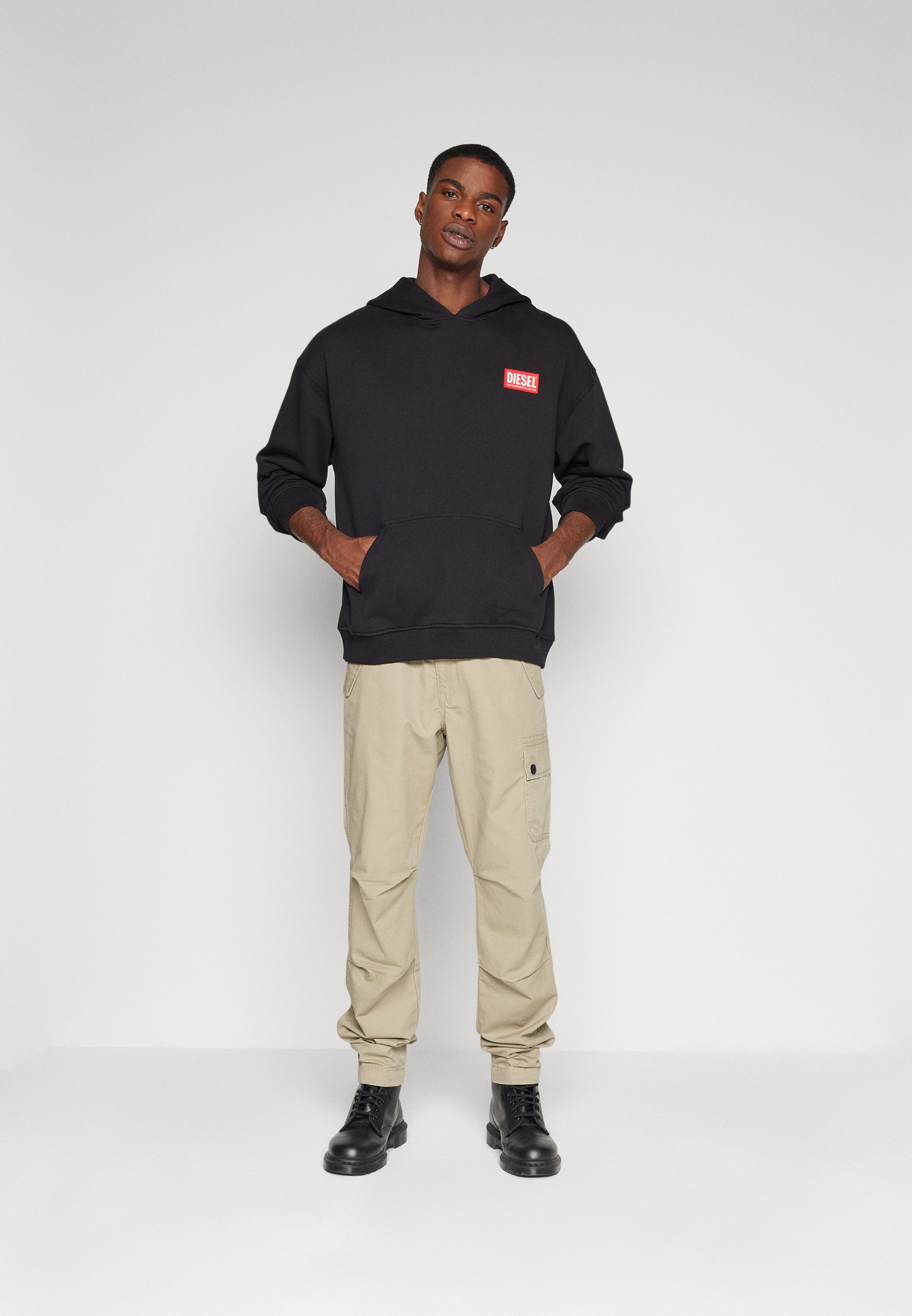 Diesel LABEL HOOD RUNWAY UNISEX - Sweatshirt - black
