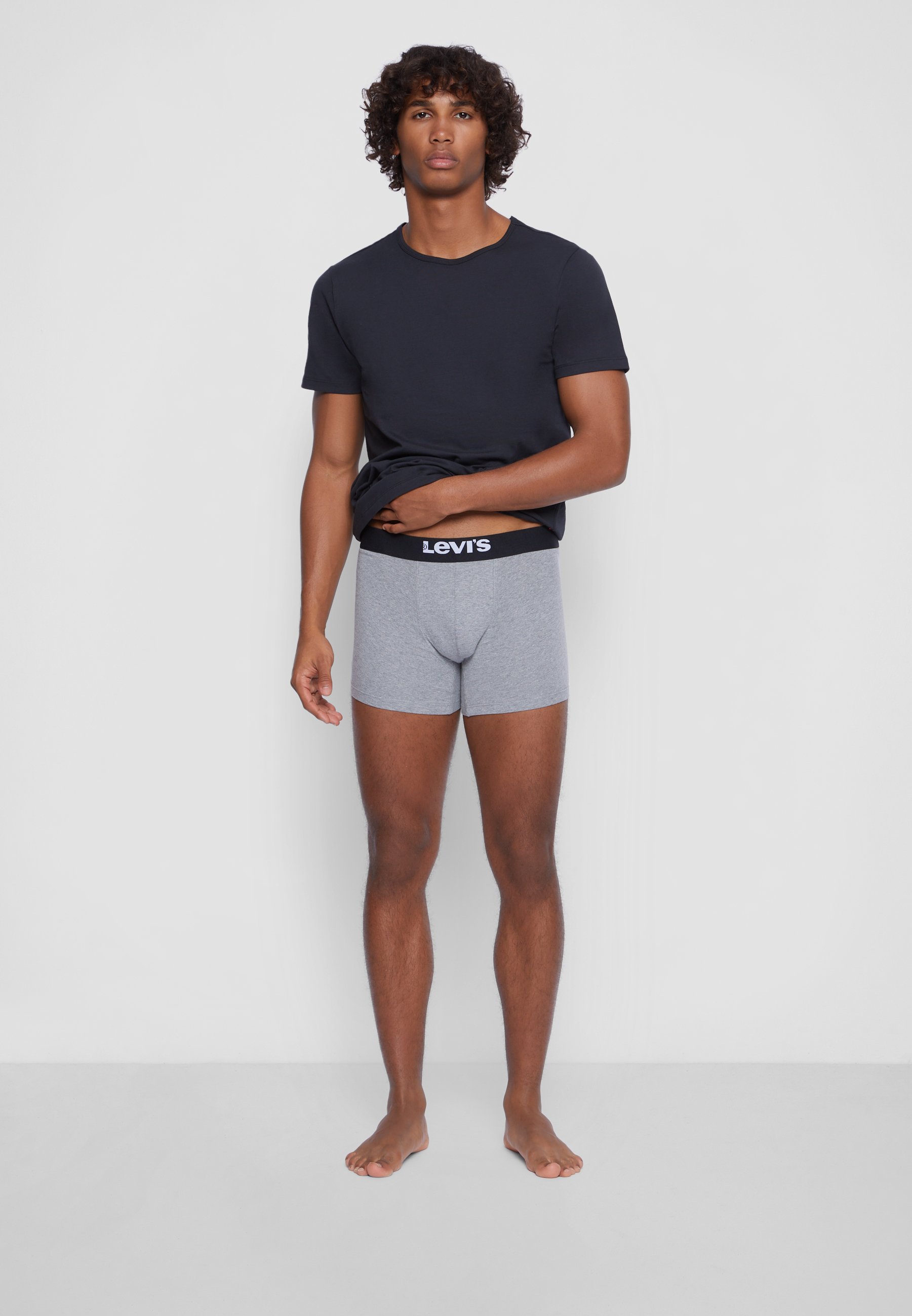 Levi's® MEN SOLID BASIC BOXER BRIEF 4 PACK - Pants - black/grey melange/grey