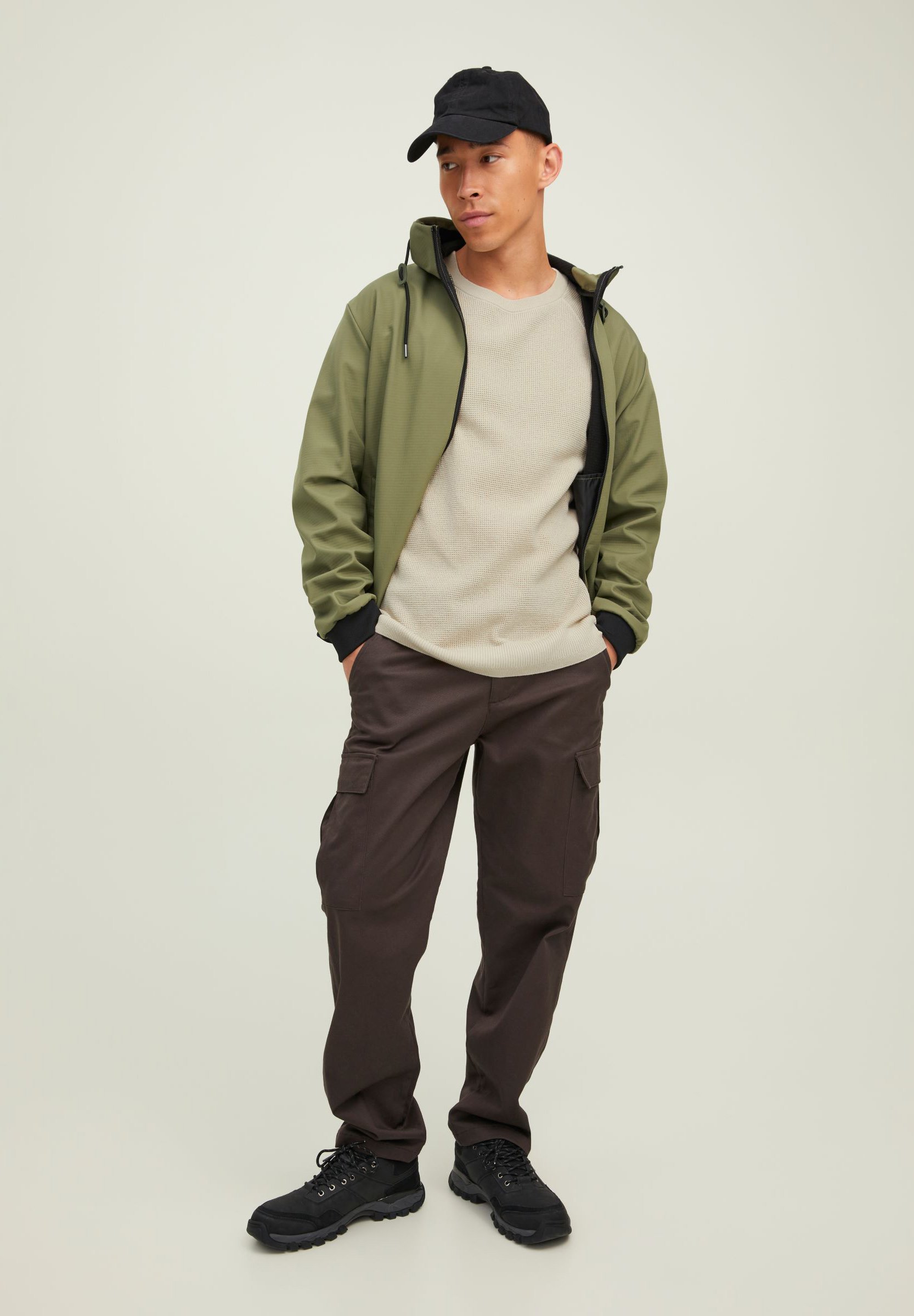 Jack &Jones JCOCLASSIC WAFFLE CREW NECK - Jumper - moonbeam/off-white