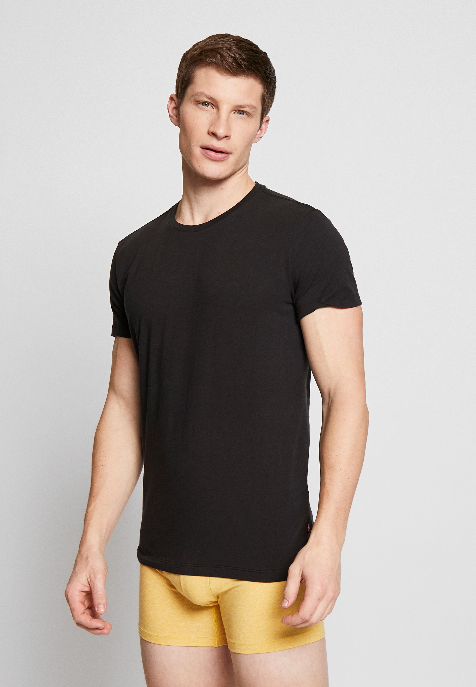 Levi's® SOLID CREW 2 PACK - Undershirt - jet black/black