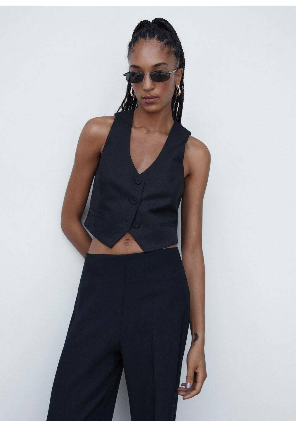 Mango IGUANA - Trousers - schwarz/black