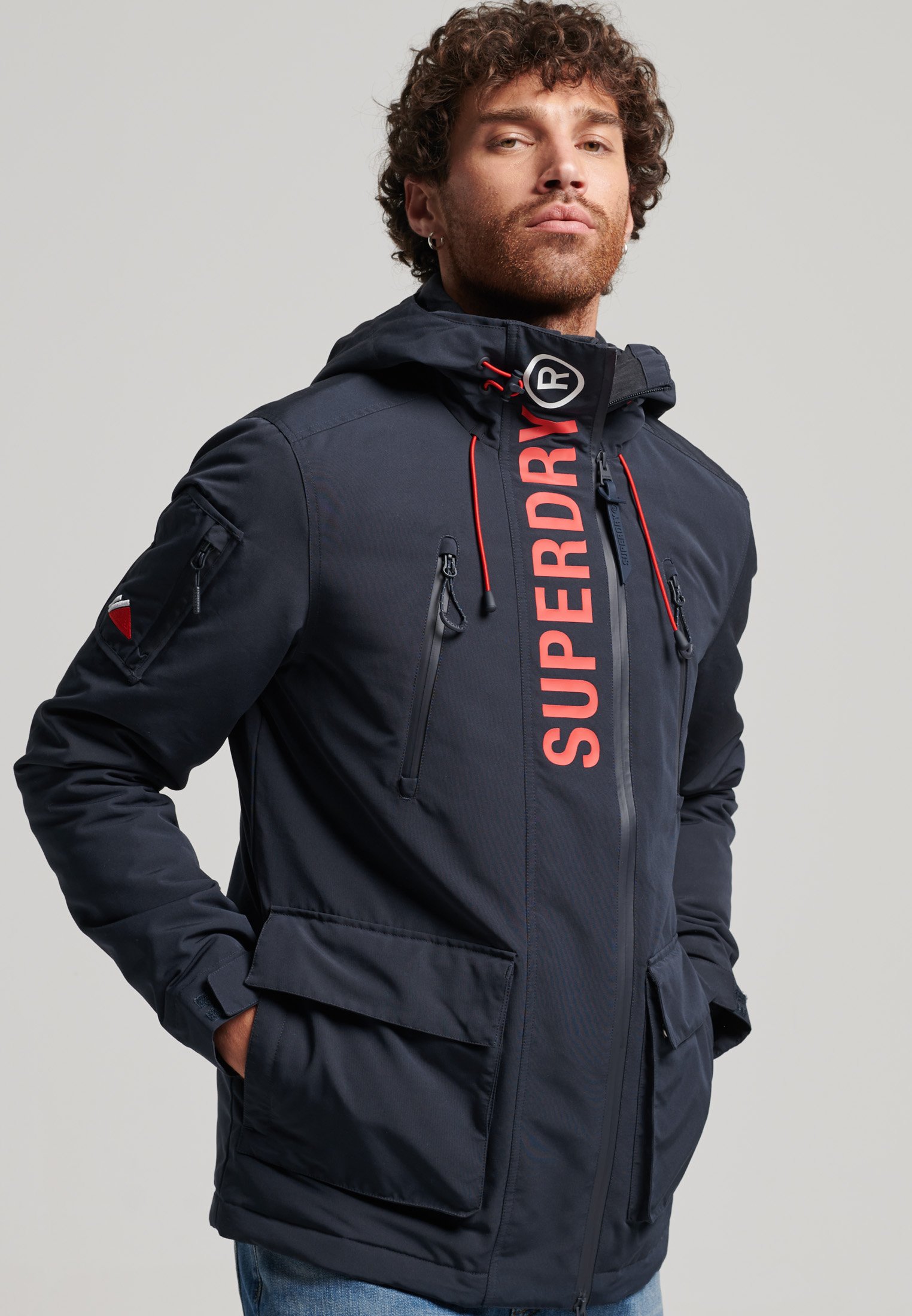 Superdry ULTIMATE SD WINDCHEATER - Outdoor jacket - nordic chrome navy risk red/mottled dark blue