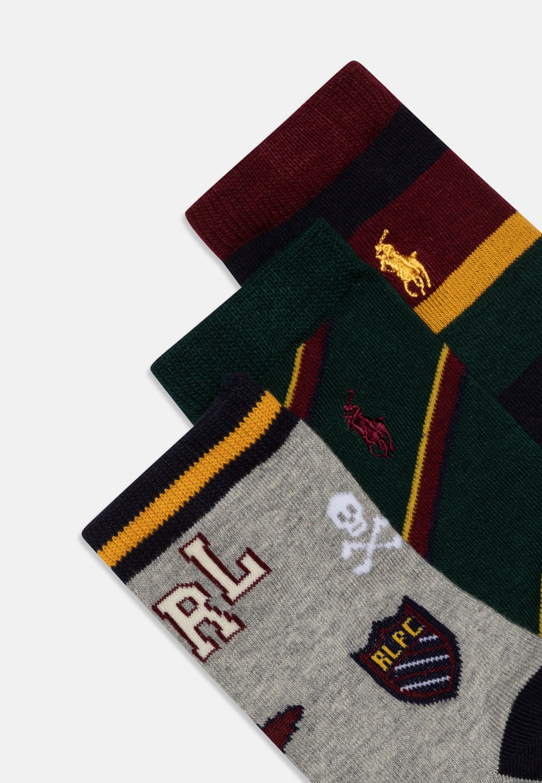 Polo Ralph Lauren STRIPES CREW UNISEX 3 PACK - Socks - grey/navy/multi-coloured/grey