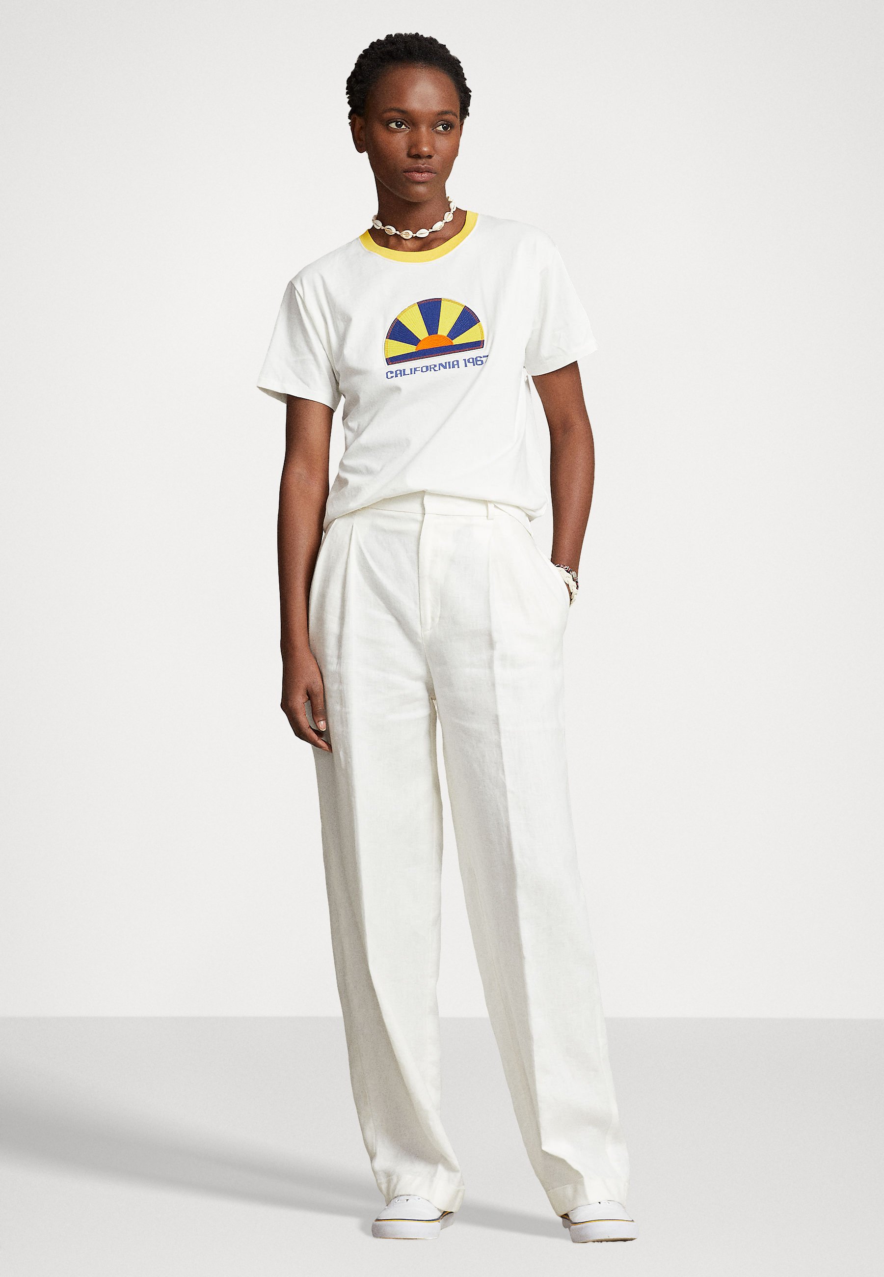 Polo Ralph Lauren SUNSET SHORT SLEEVE - Print T-shirt - deckwash white/white