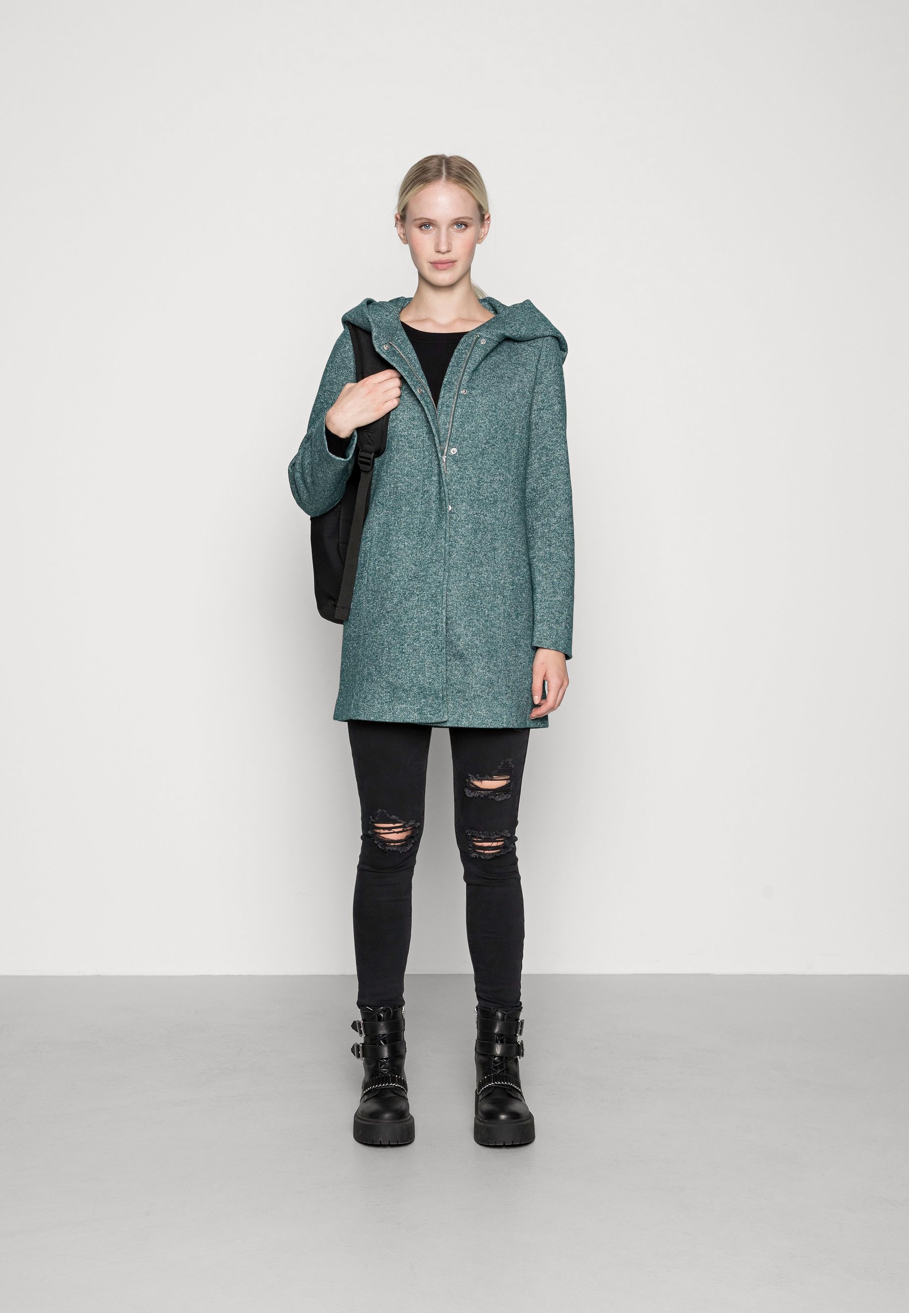 Vero Moda DONA LS GA NOOS - Short coat - sea moss/dark green