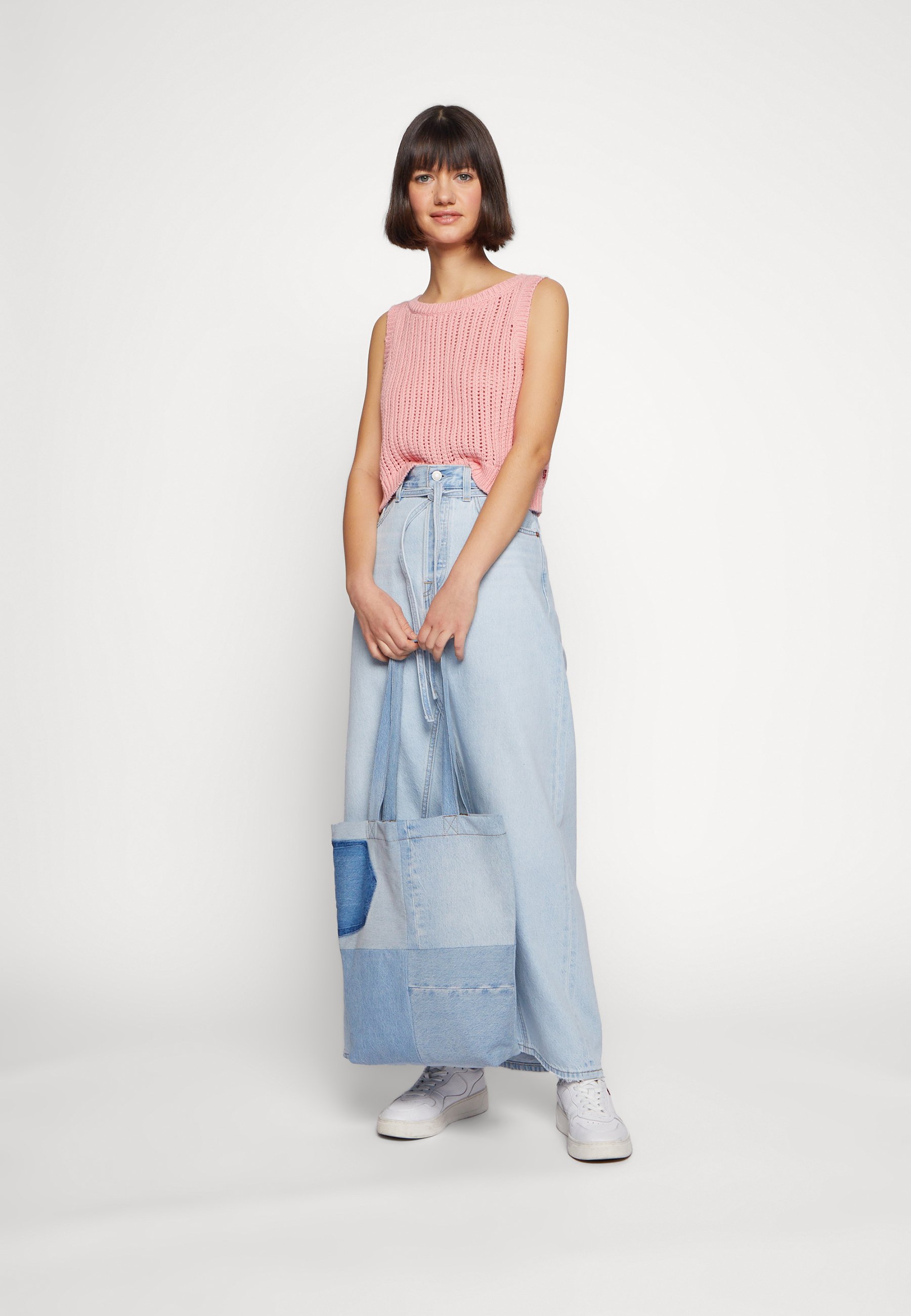 Levi's® ICONIC LONG SKIRT BELT - Maxi skirt - my so called pants/white