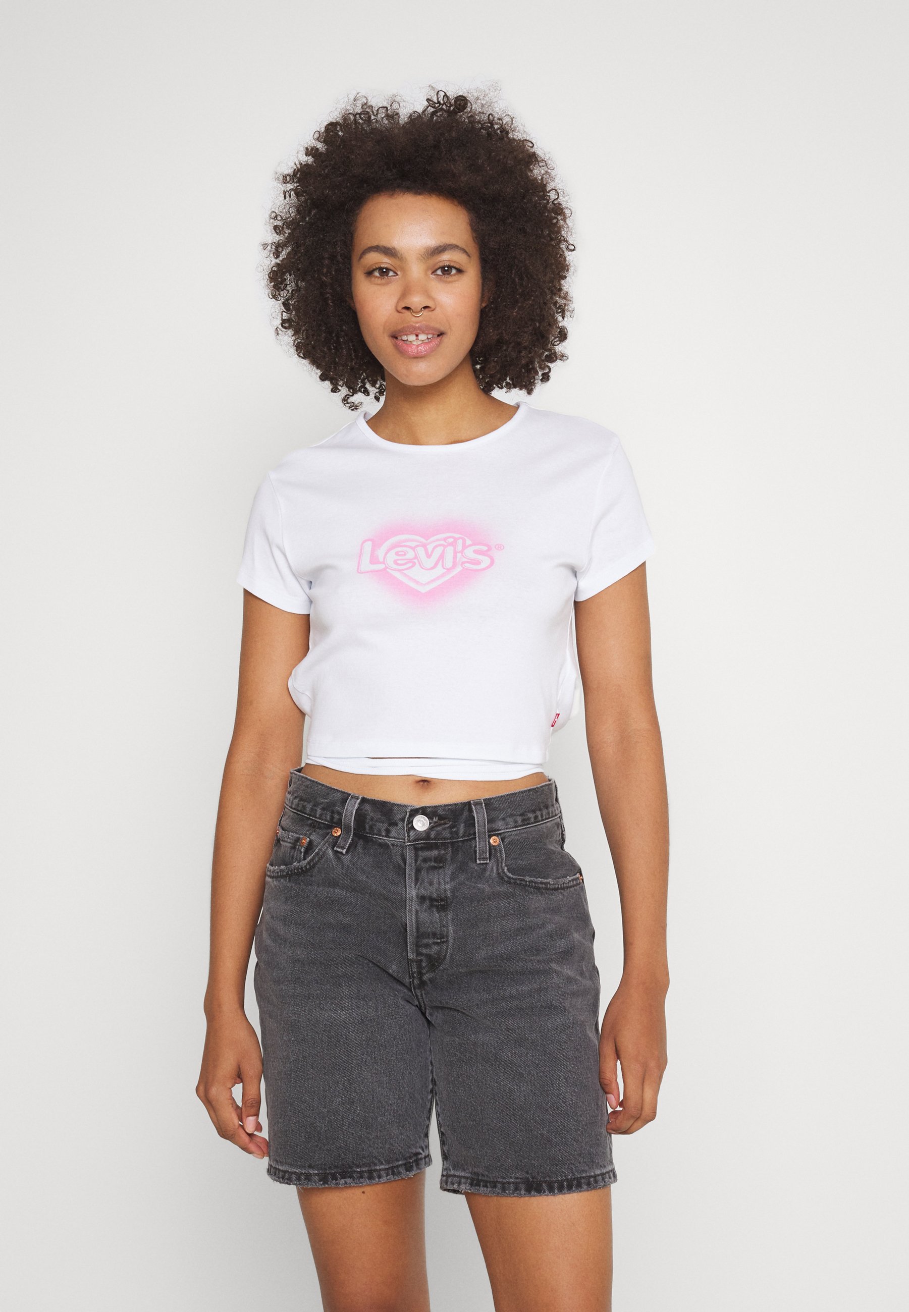 Levi's® GRAPHIC RAD TIE TEE - Print T-shirt - neutrals/white
