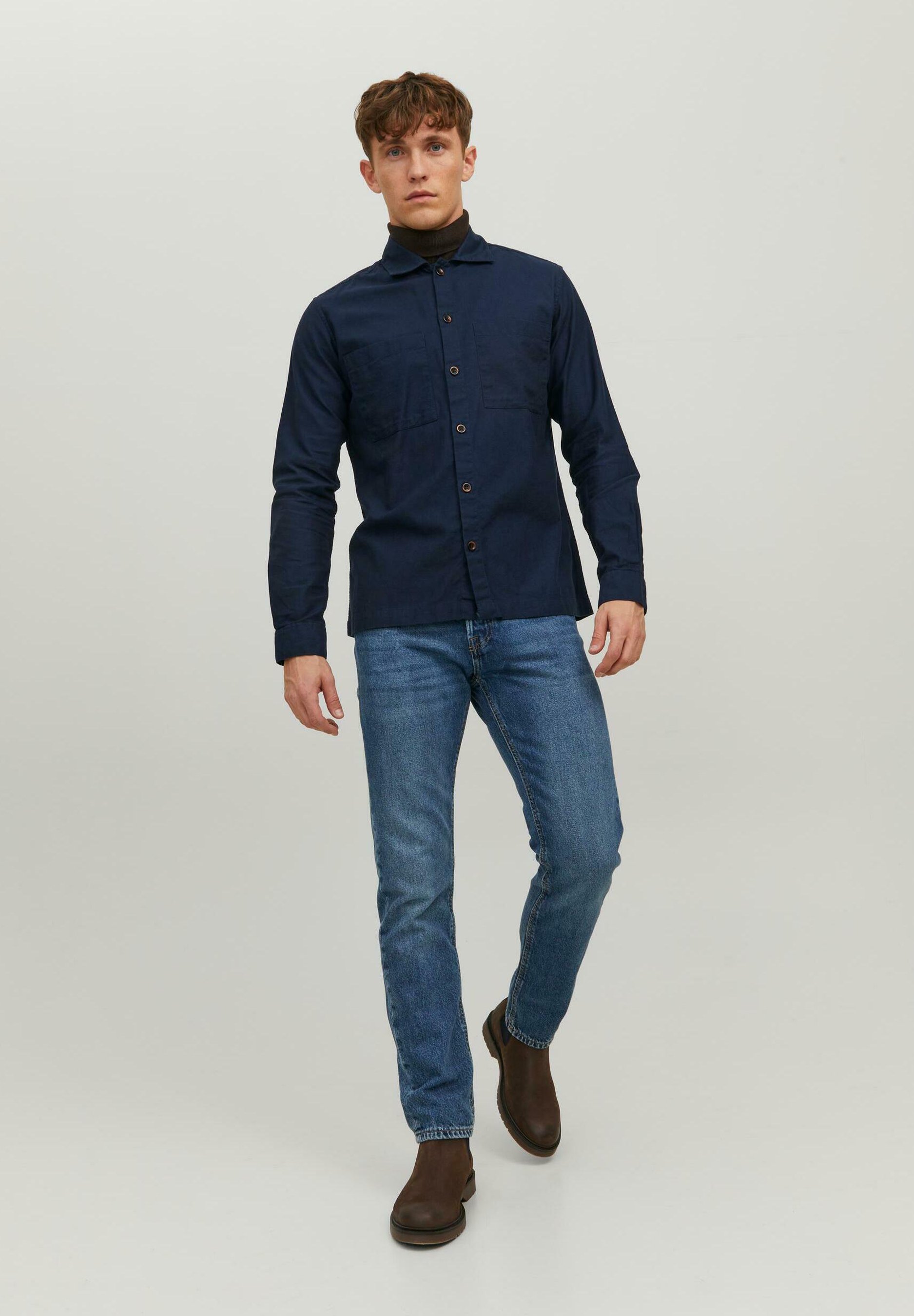 Jack &Jones JPRPETE SPRING L/S SN - Shirt - navy blazer/blue