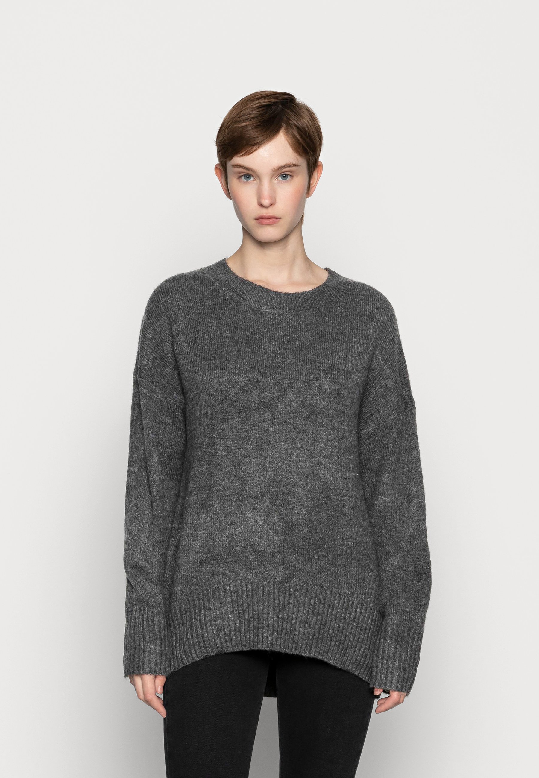 ONLY ONLNANJING LS KNT NOOS - Jumper - dark grey melange/mottled dark grey