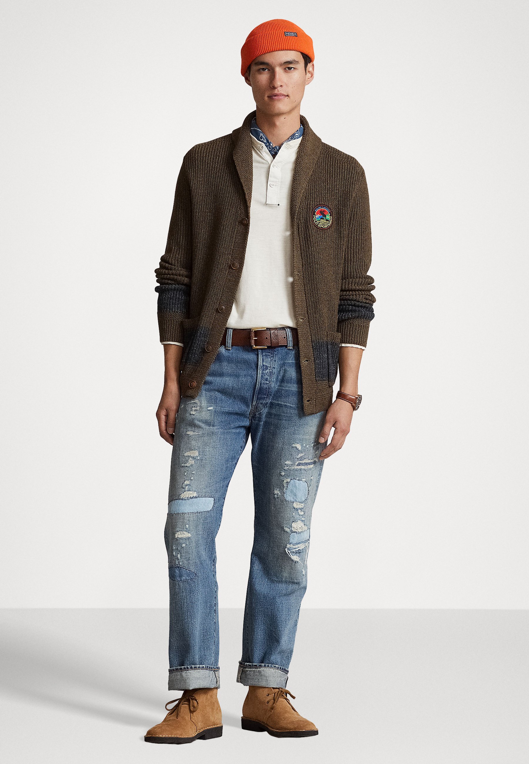 Polo Ralph Lauren LONG SLEEVE CARDIGAN - Cardigan - olive