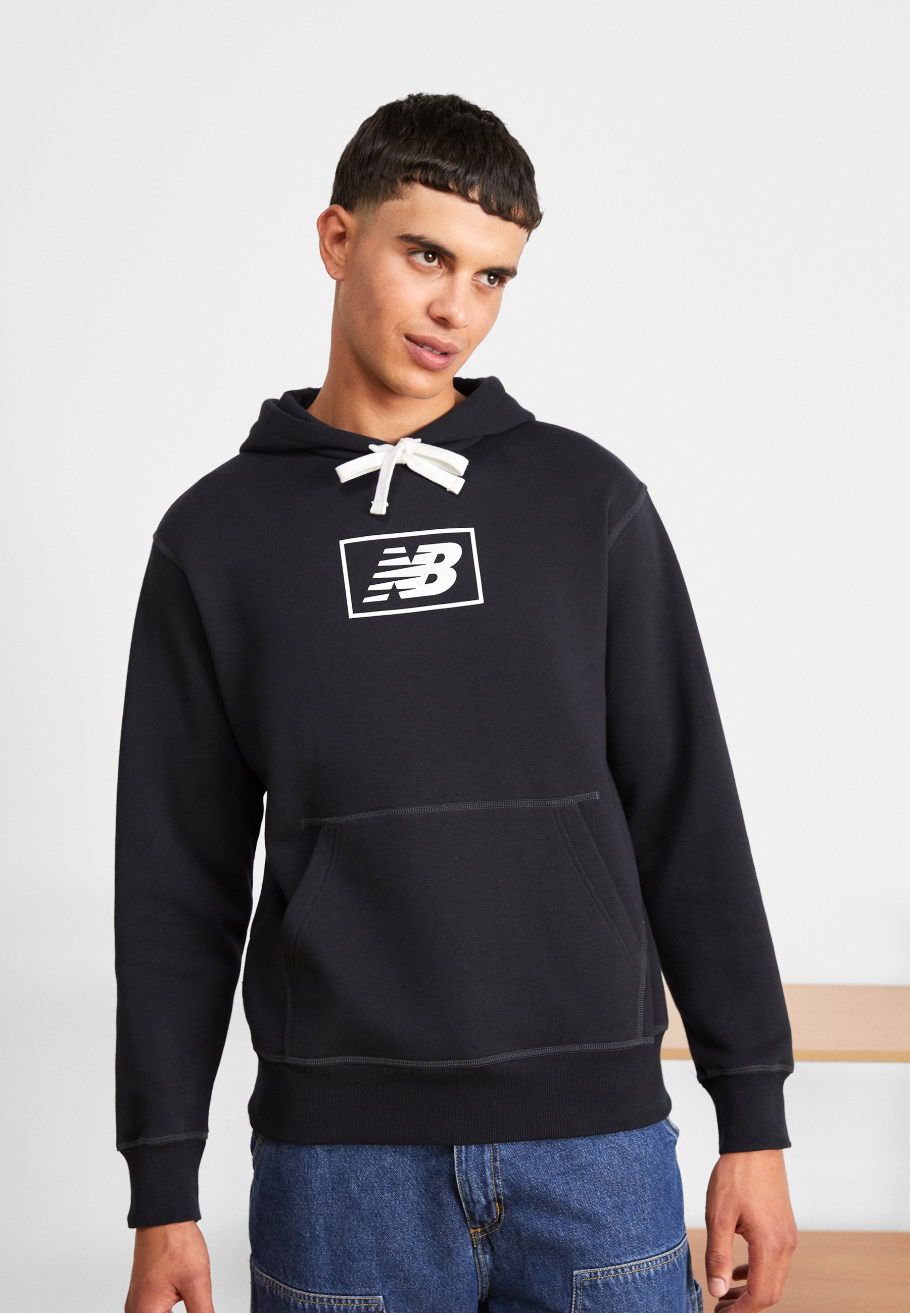 NB ESSENTIALS BRUSHED BACK HOODIE - Sweatshirt - black