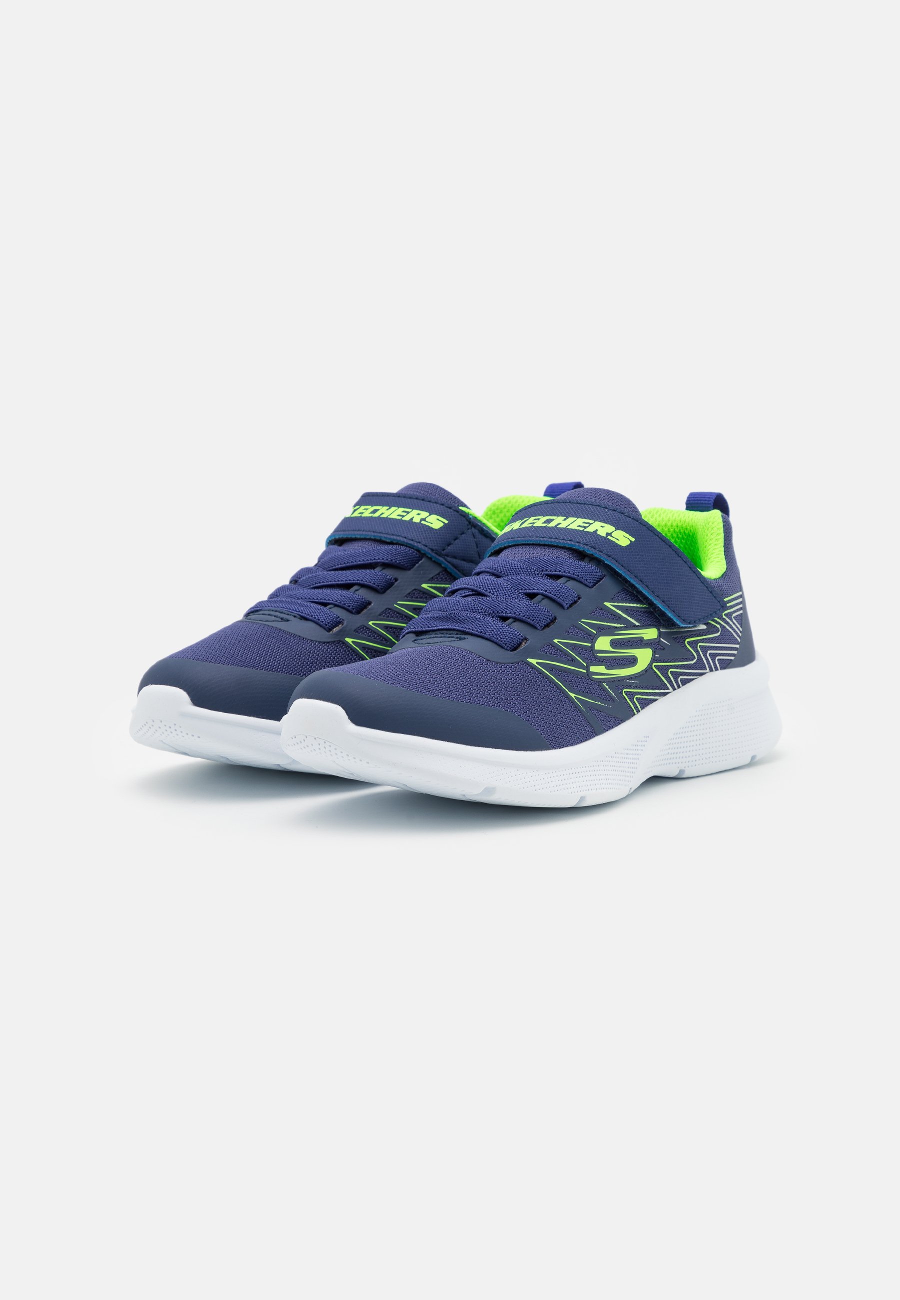Skechers MICROSPEC - Trainers - navy/lime/silver/dark blue