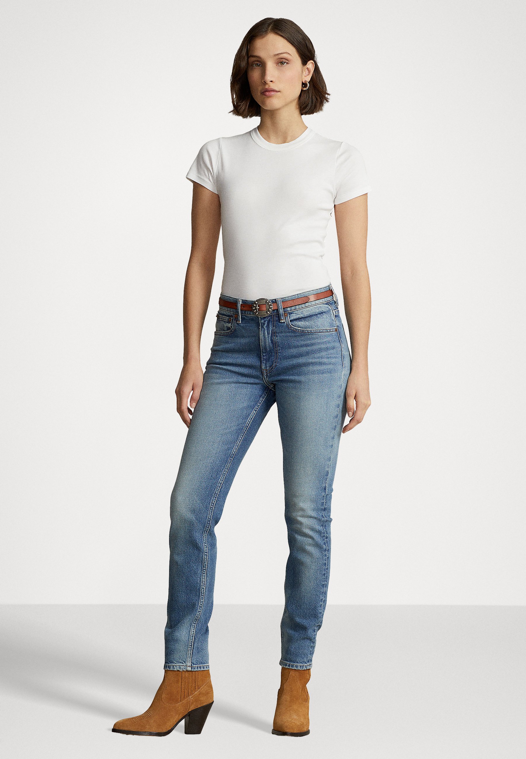 Polo Ralph Lauren MID RISE ANKLE SKINNY - Jeans Skinny Fit - antares wash/blue denim