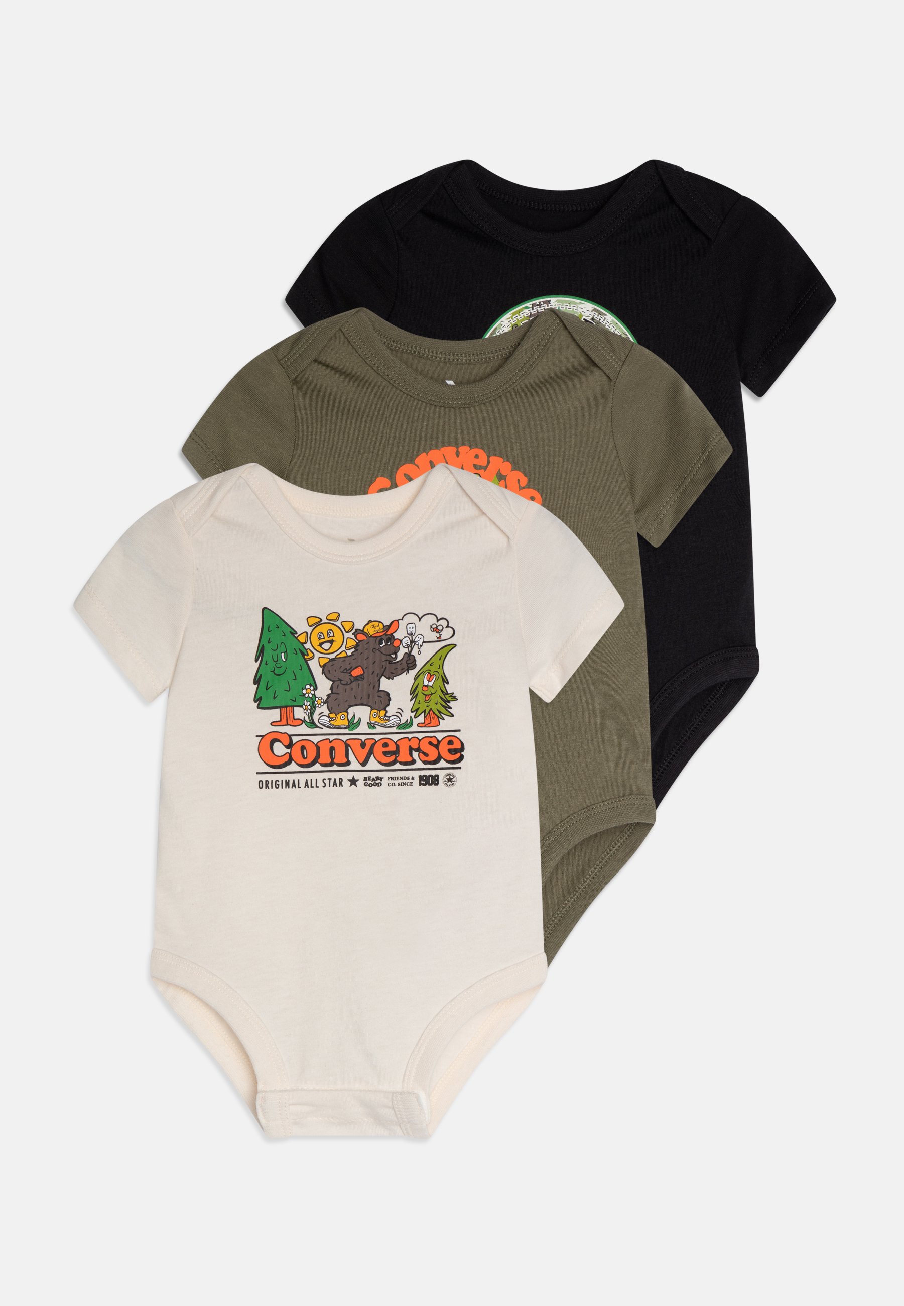Converse INTO THE WILD BODYSUIT 3 PACK UNISEX - Body - utility/black