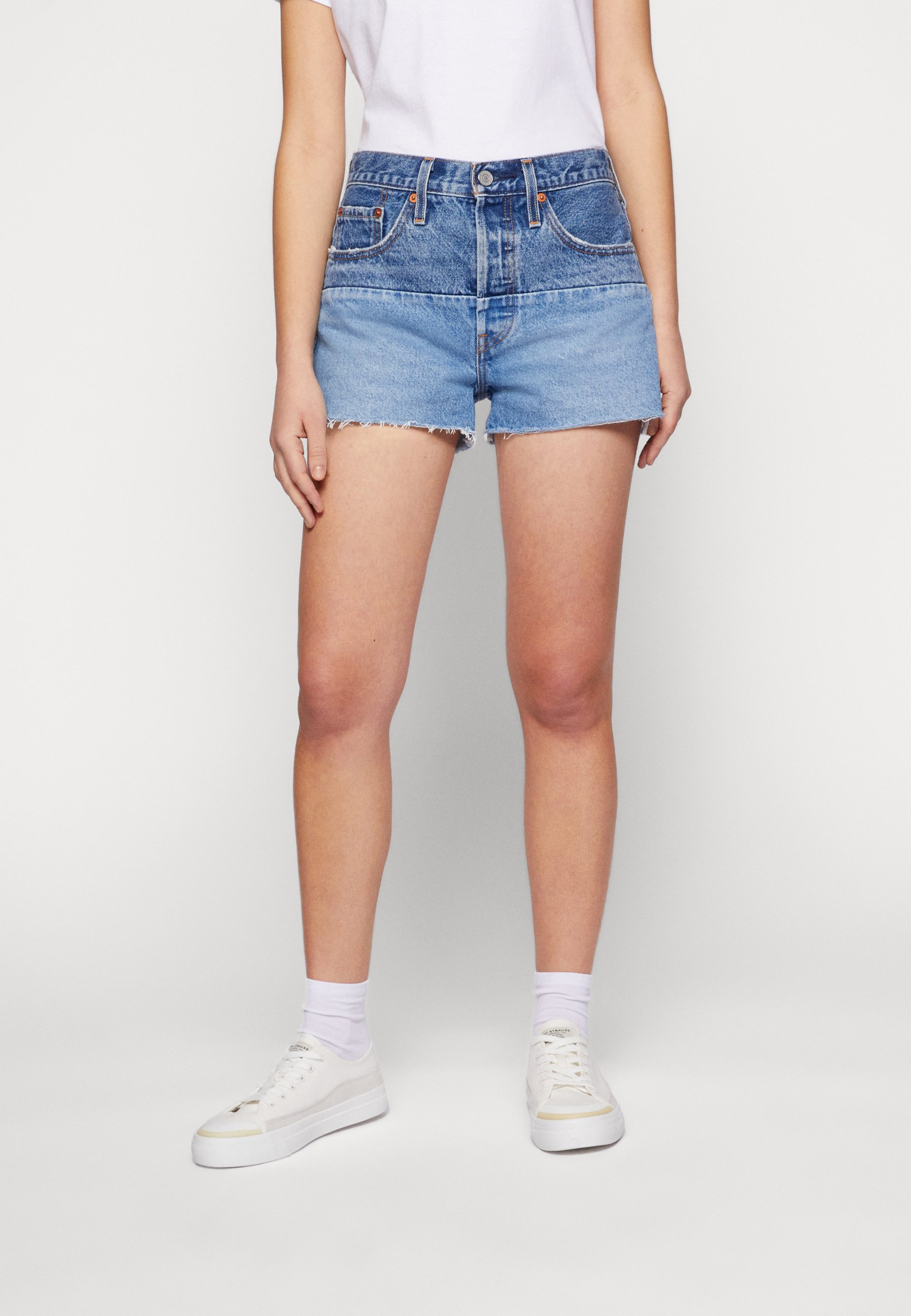 Levi's® 501® SHORT PIECED - Denim shorts - blue/blue denim