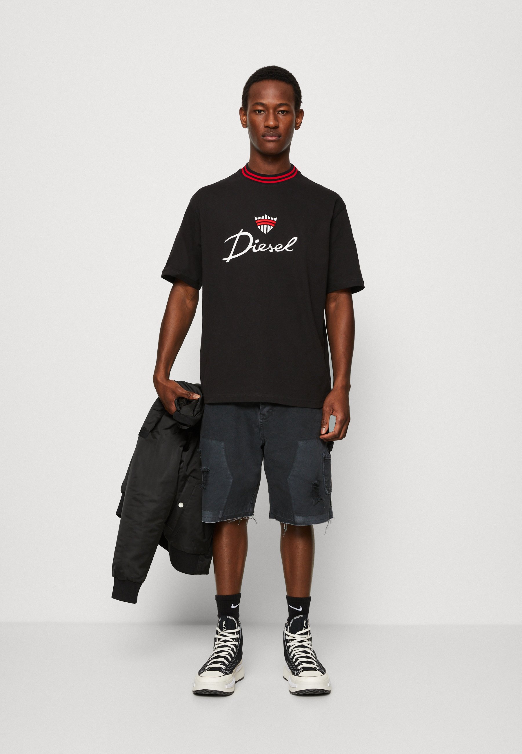 Diesel WASH UNISEX - Print T-shirt - black