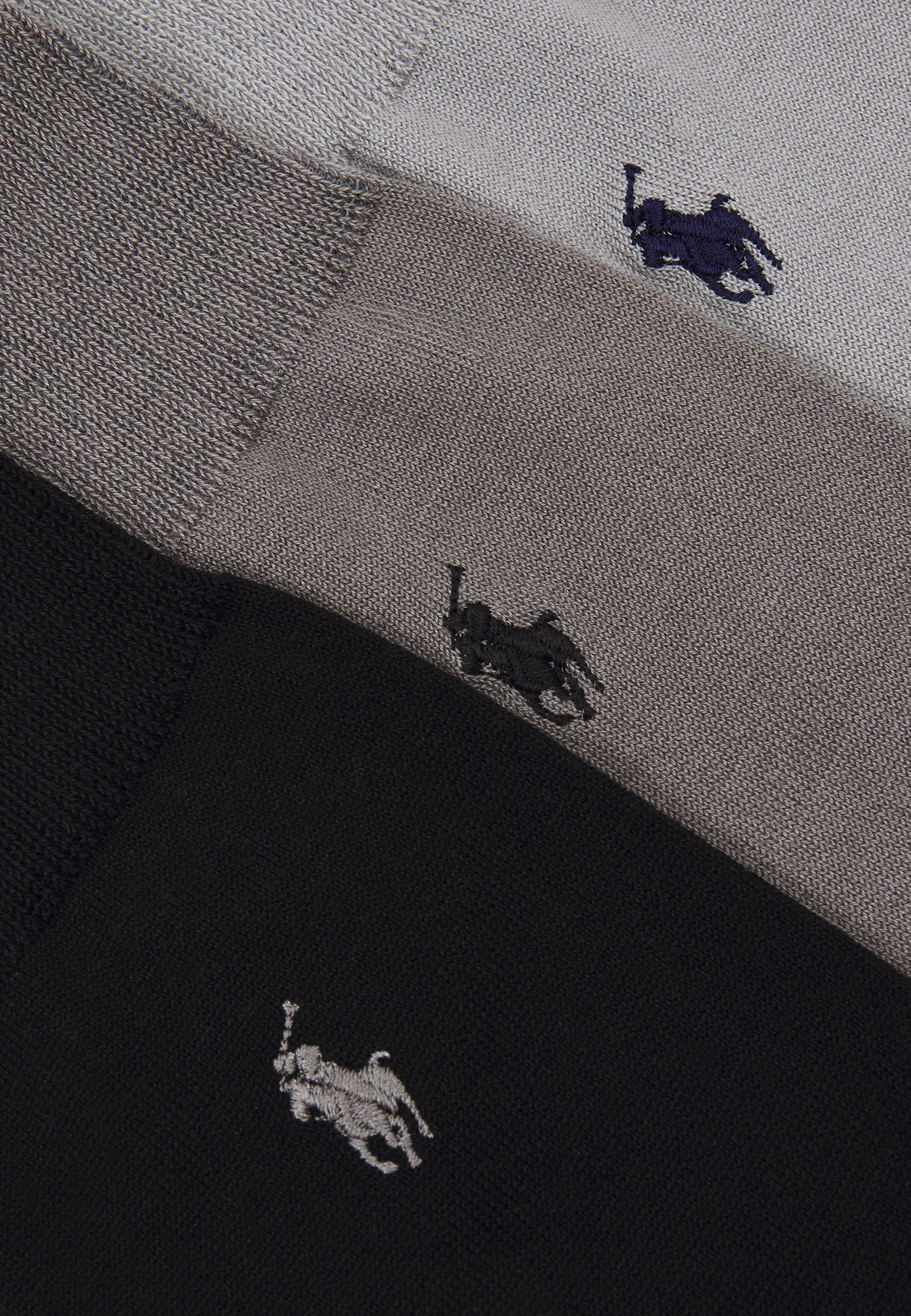 Polo Ralph Lauren MERCERIZED SOCKS 3 PACK - Socks - black/grey/light grey/black