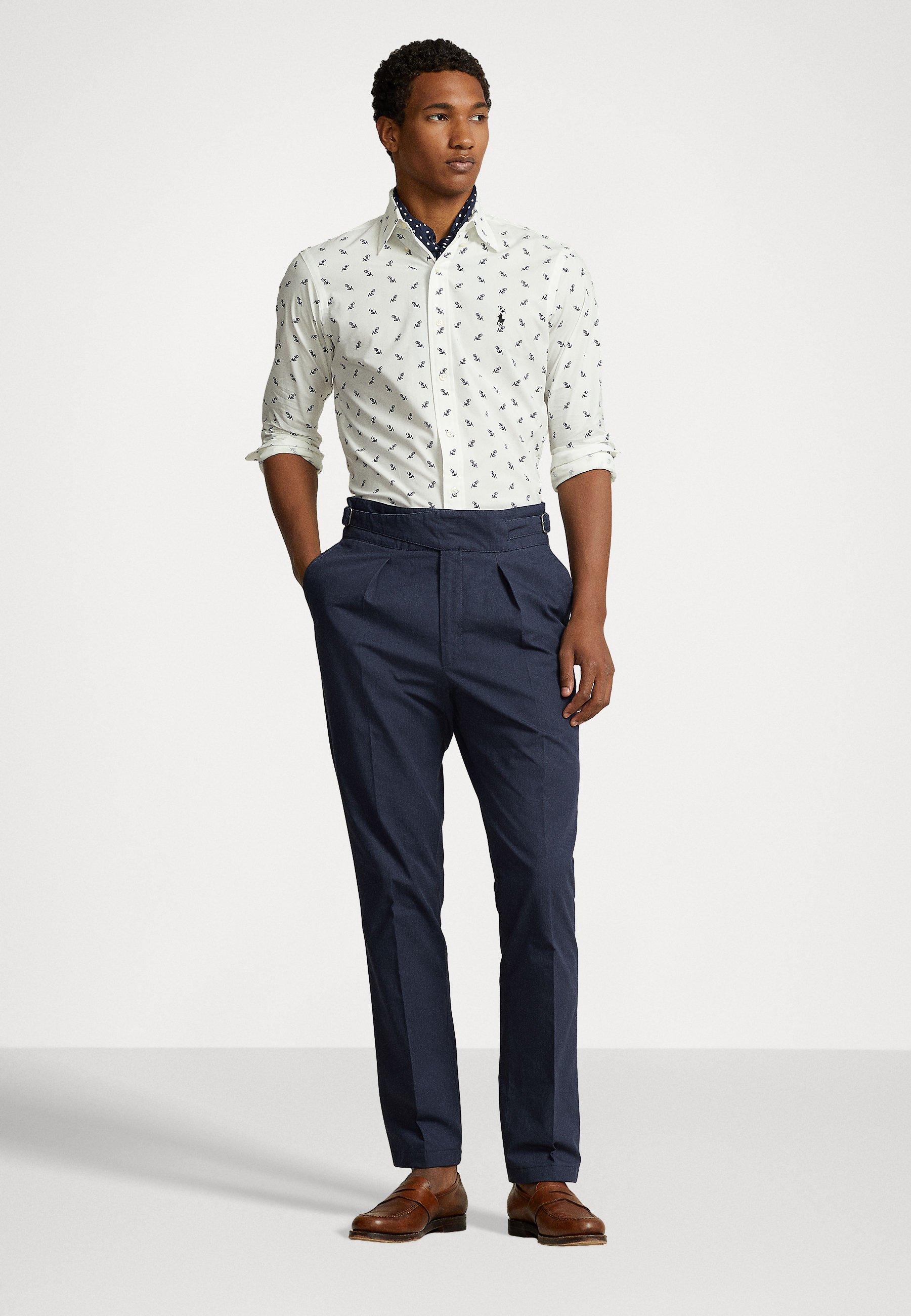Polo Ralph Lauren LONG SLEEVE SPORT SHIRT - Shirt - regatta anchors/off-white