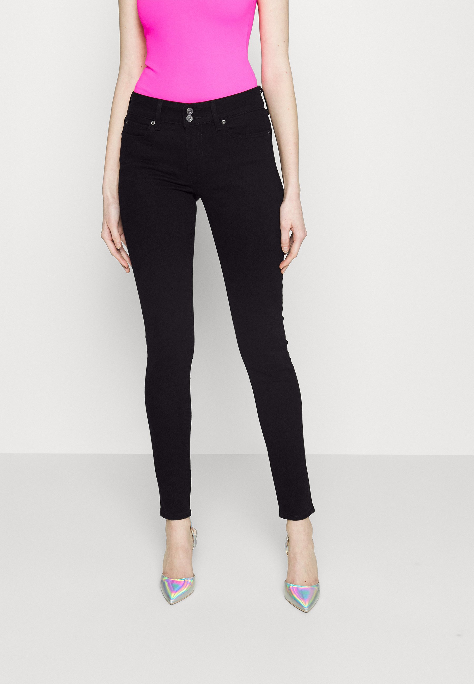 Levi's® 711™ DOUBLE BUTTON - Jeans Skinny Fit - night is black/black denim