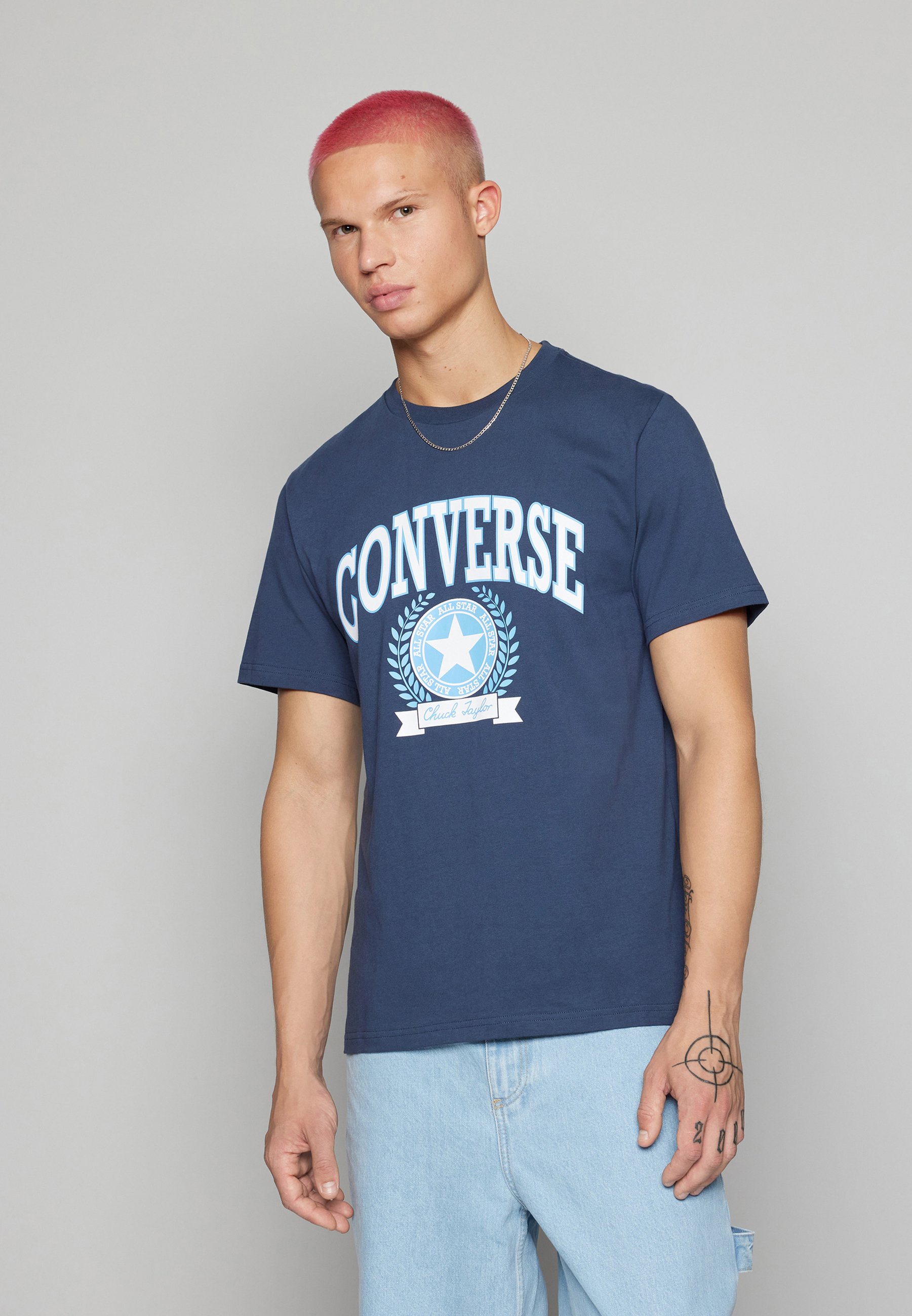 Converse RETRO COLLEGIATE UNISEX - Print T-shirt - navy/dark blue