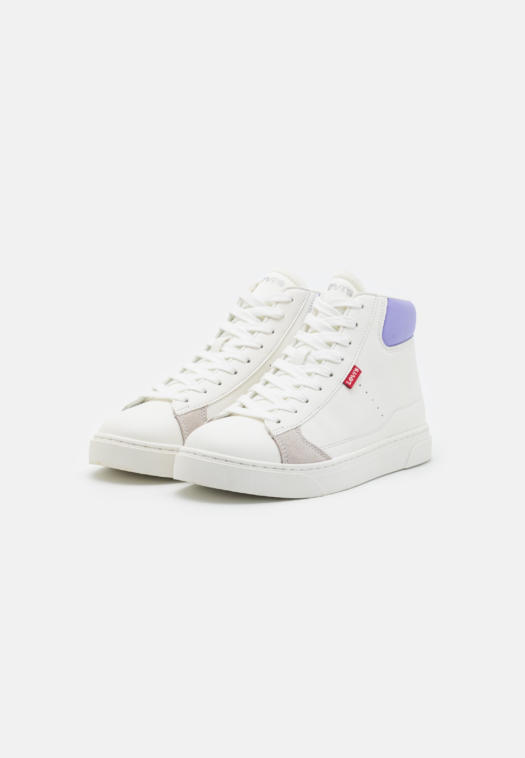 Levi's® BRYSON MID UNISEX - High-top trainers - white/violet/white