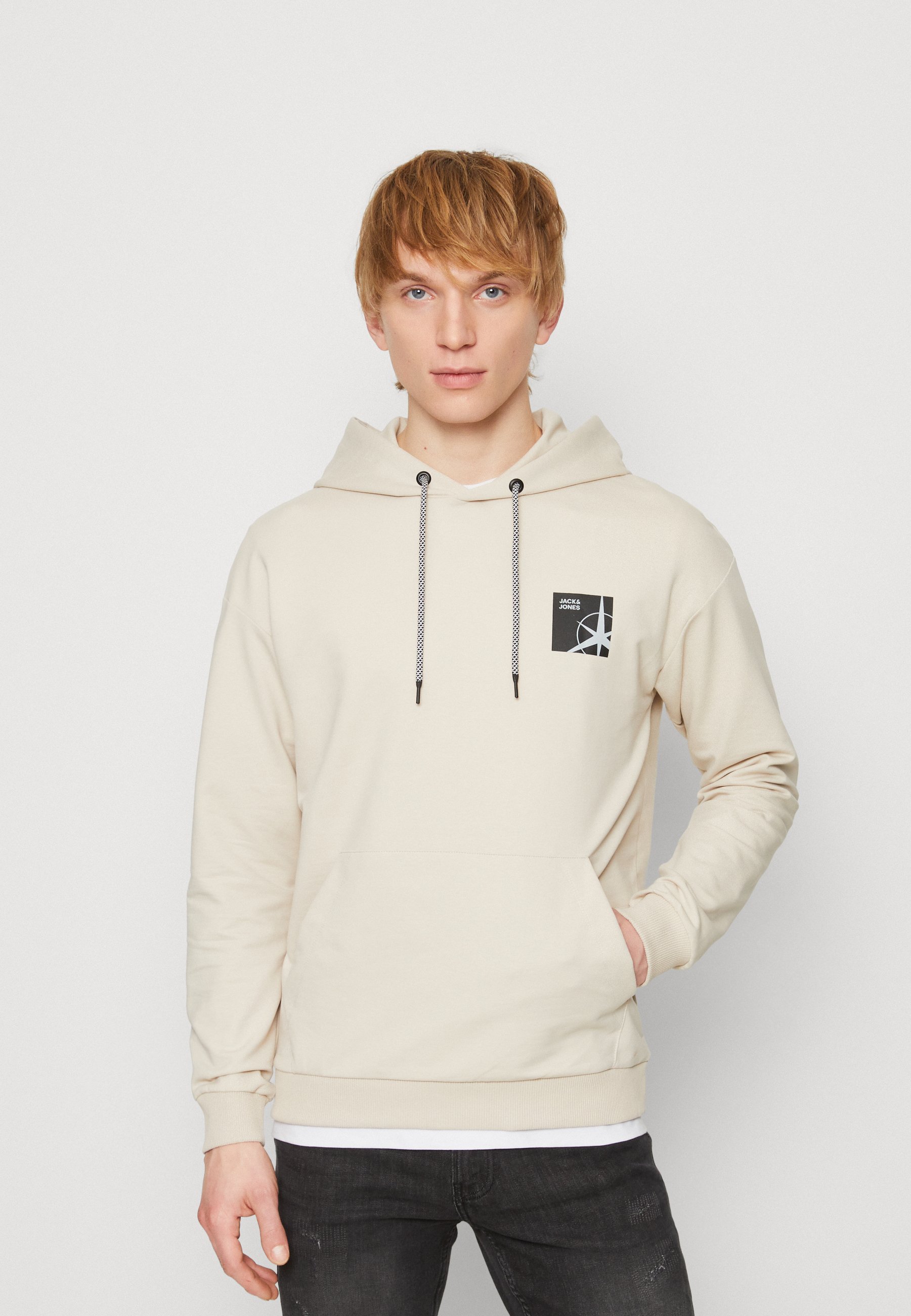 Jack &Jones JCOFILO HOOD - Hoodie - moonbeam/off-white