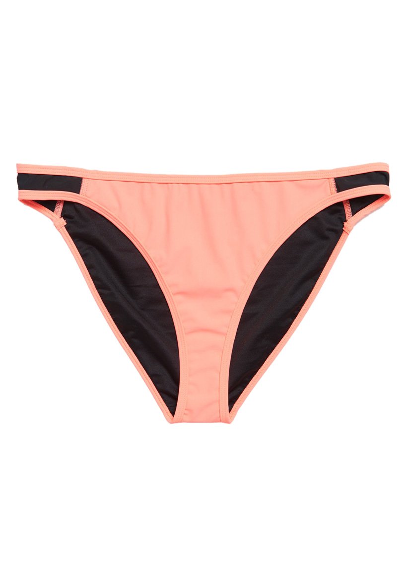 Superdry Bikini bottoms - phosphorescent coral/black
