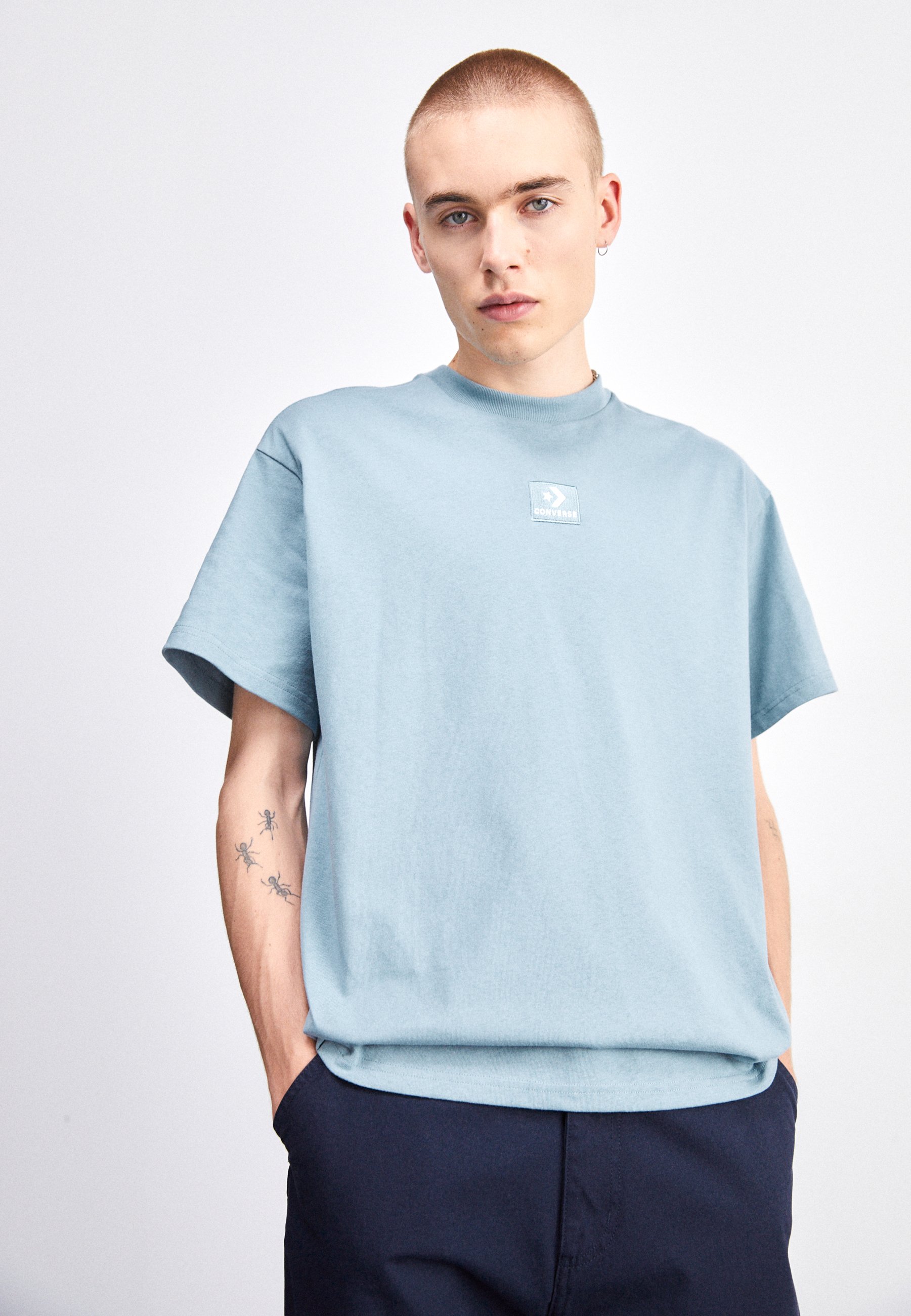 Converse LOOSE FIT STAR CHEVRON SKATE TEE - Basic T-shirt - cocoon blue/teal
