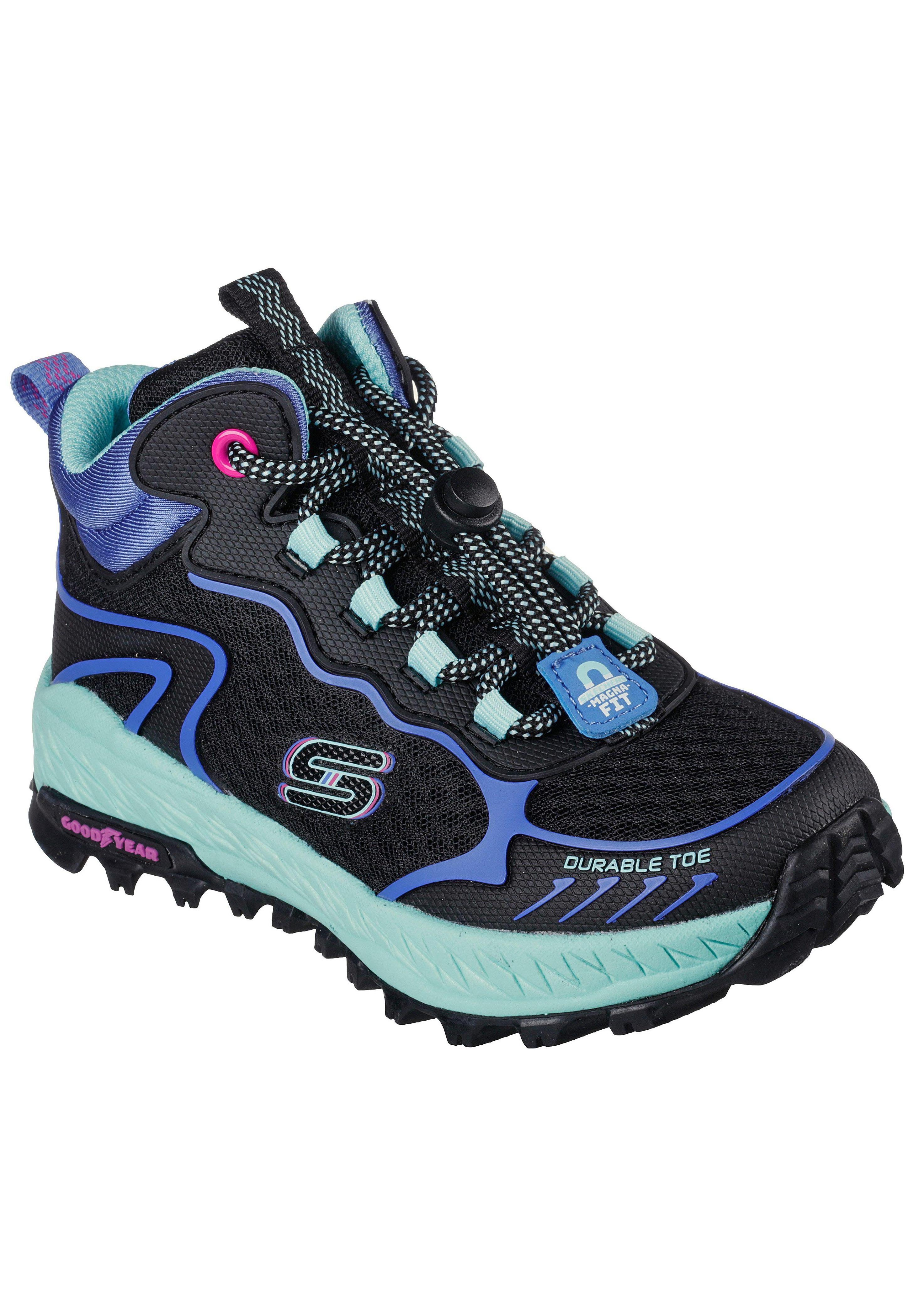 Skechers FUSE TREAD EXTREME WANDERERS - High-top trainers - black synthetic/blue trim/black