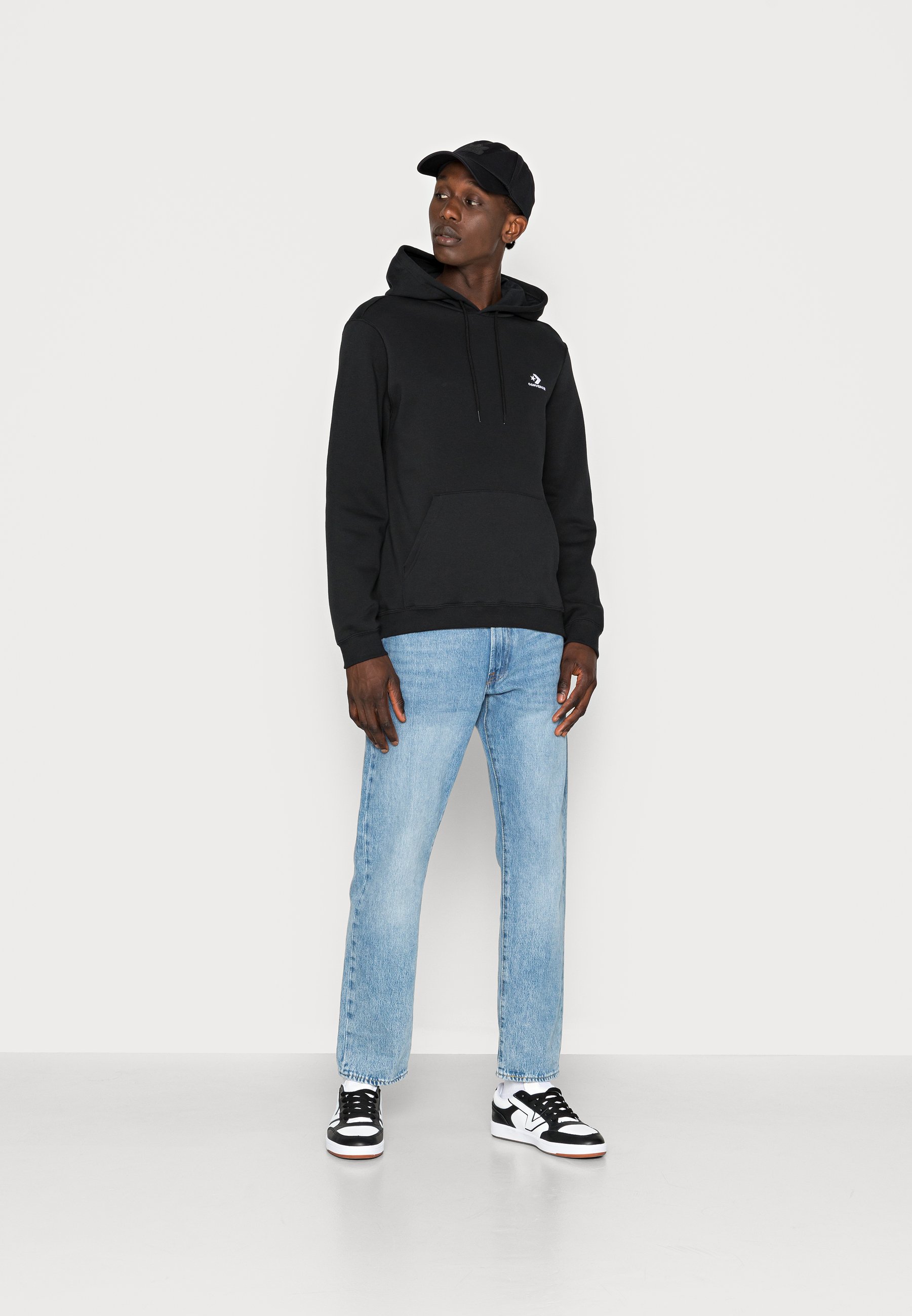 Converse EMBROIDERED STAR CHEVRON BRUSHED BACK HOODIE UNISEX - Hoodie - black