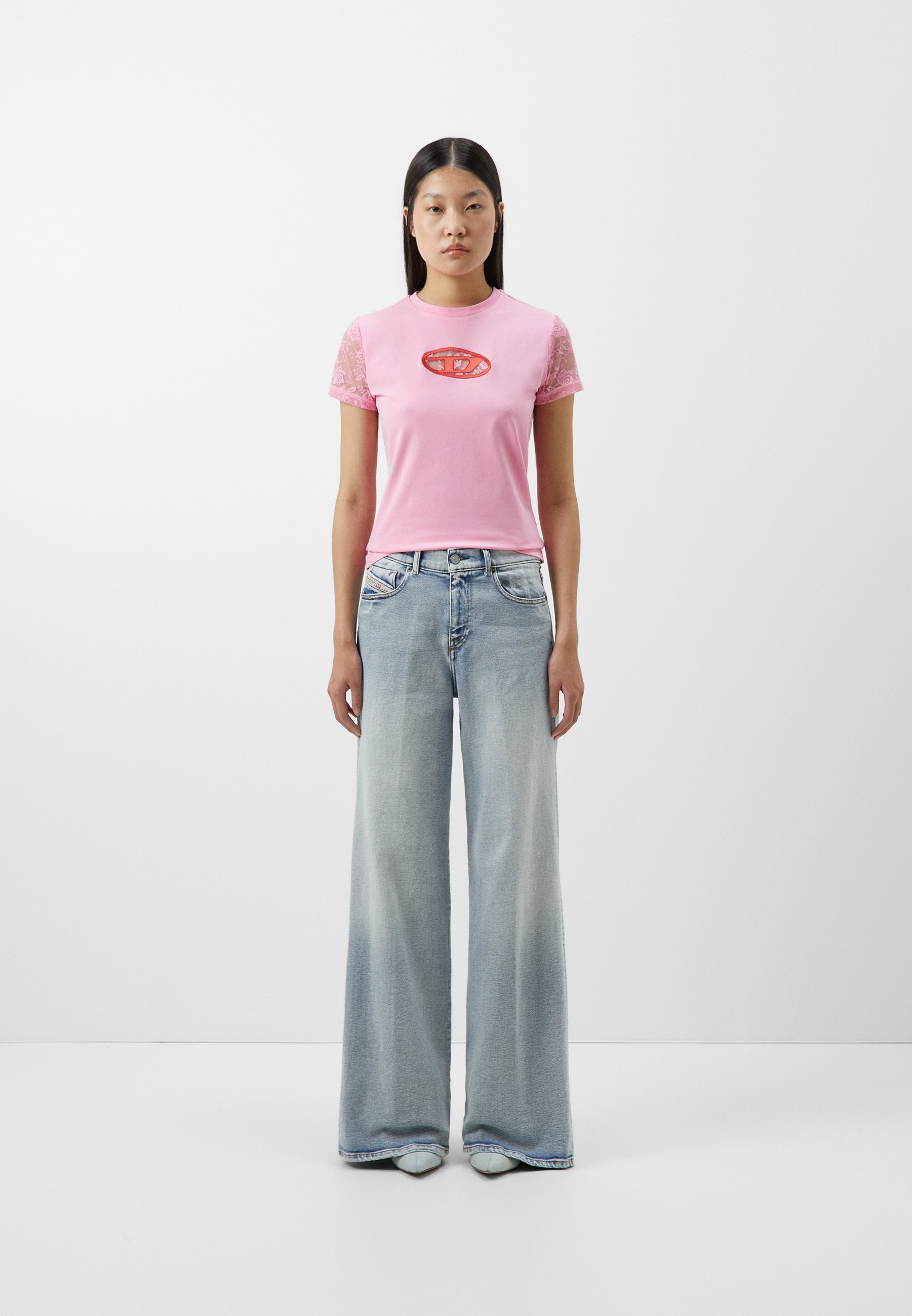Diesel OVALACE - Print T-shirt - pink