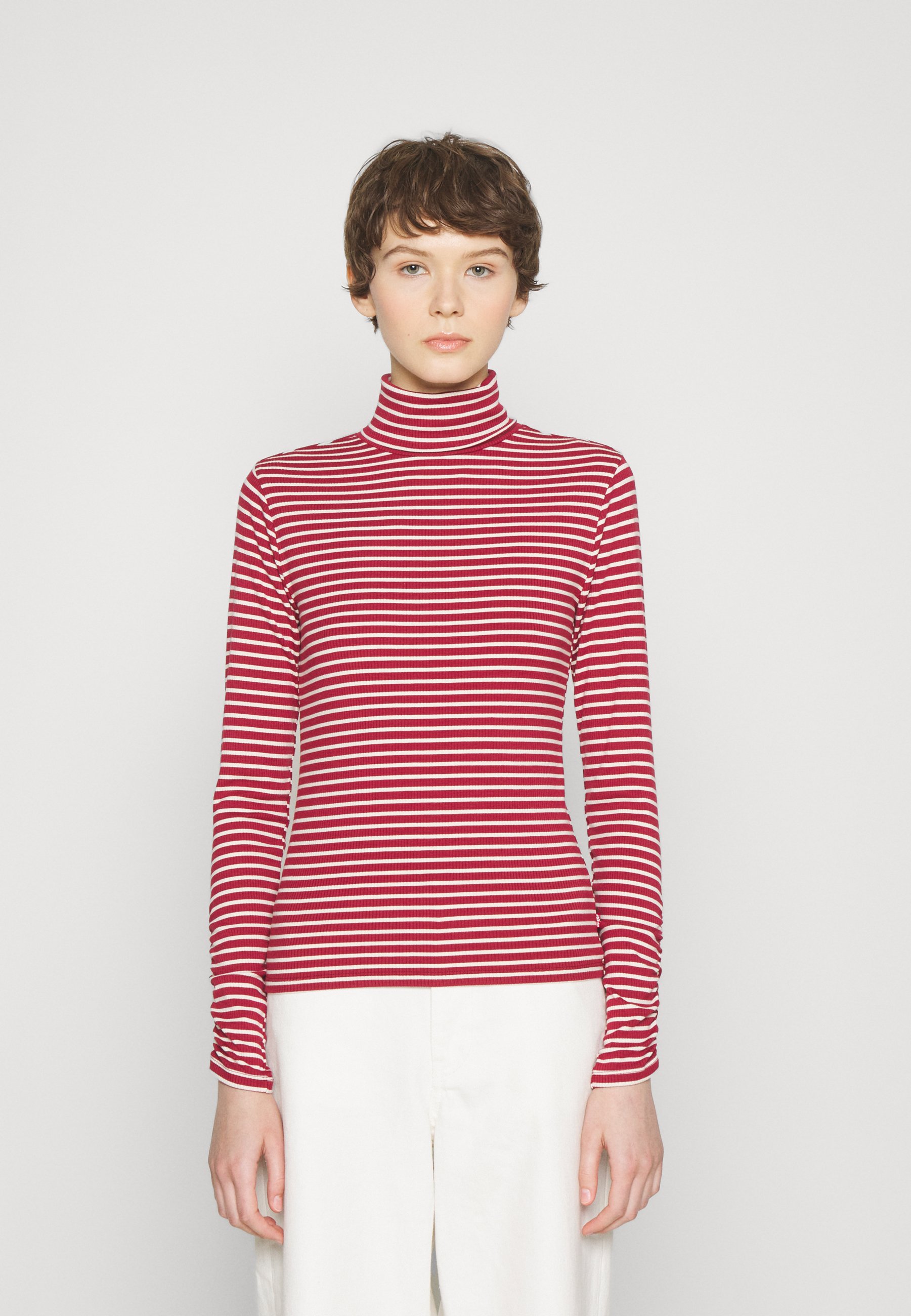 Levi's® RUCHED TURTLENECK - Long sleeved top - dill syrah/multi-coloured