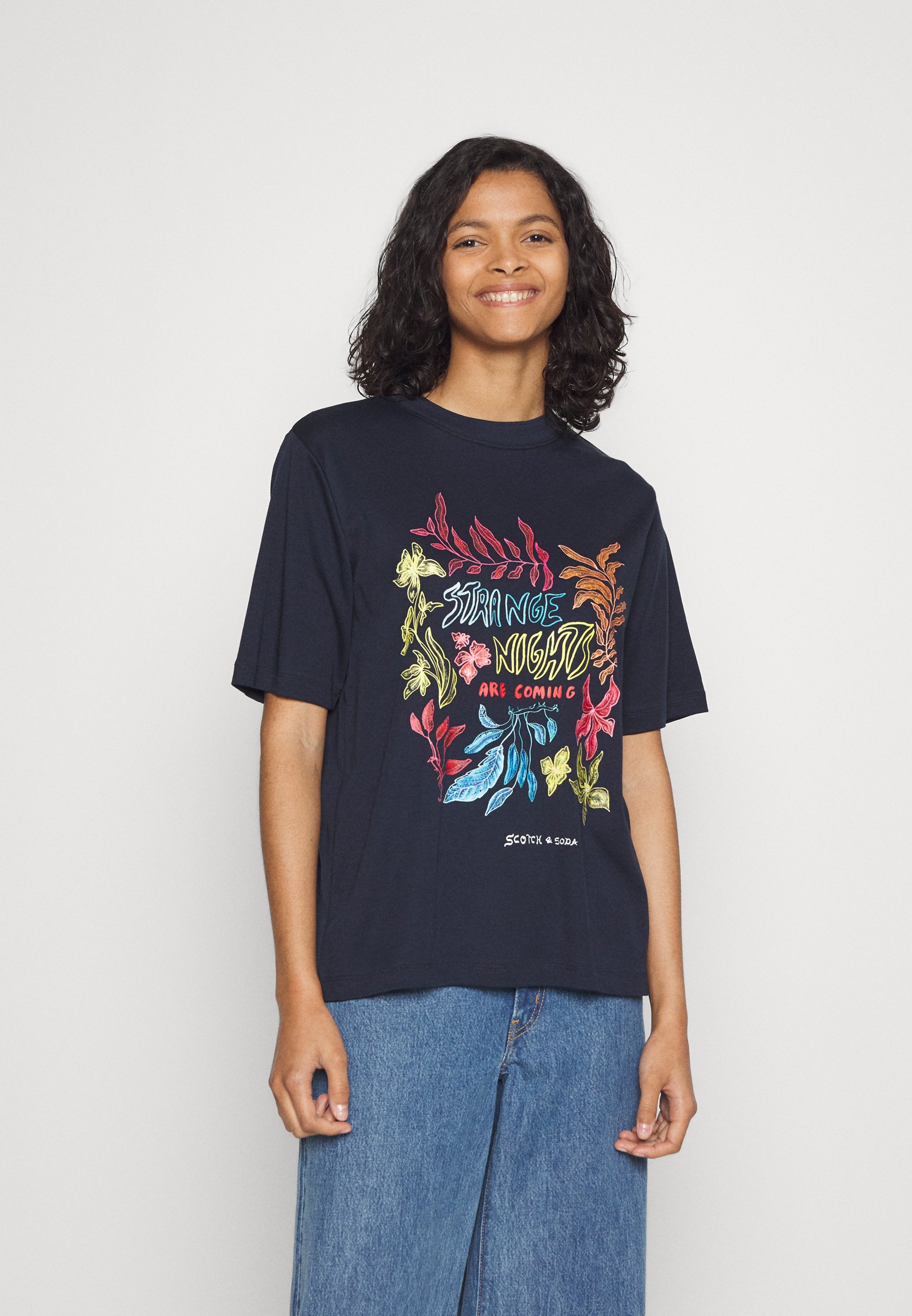 Scotch & Soda STRANGE NIGHTS RELAXED FIT - Print T-shirt - night/dark blue