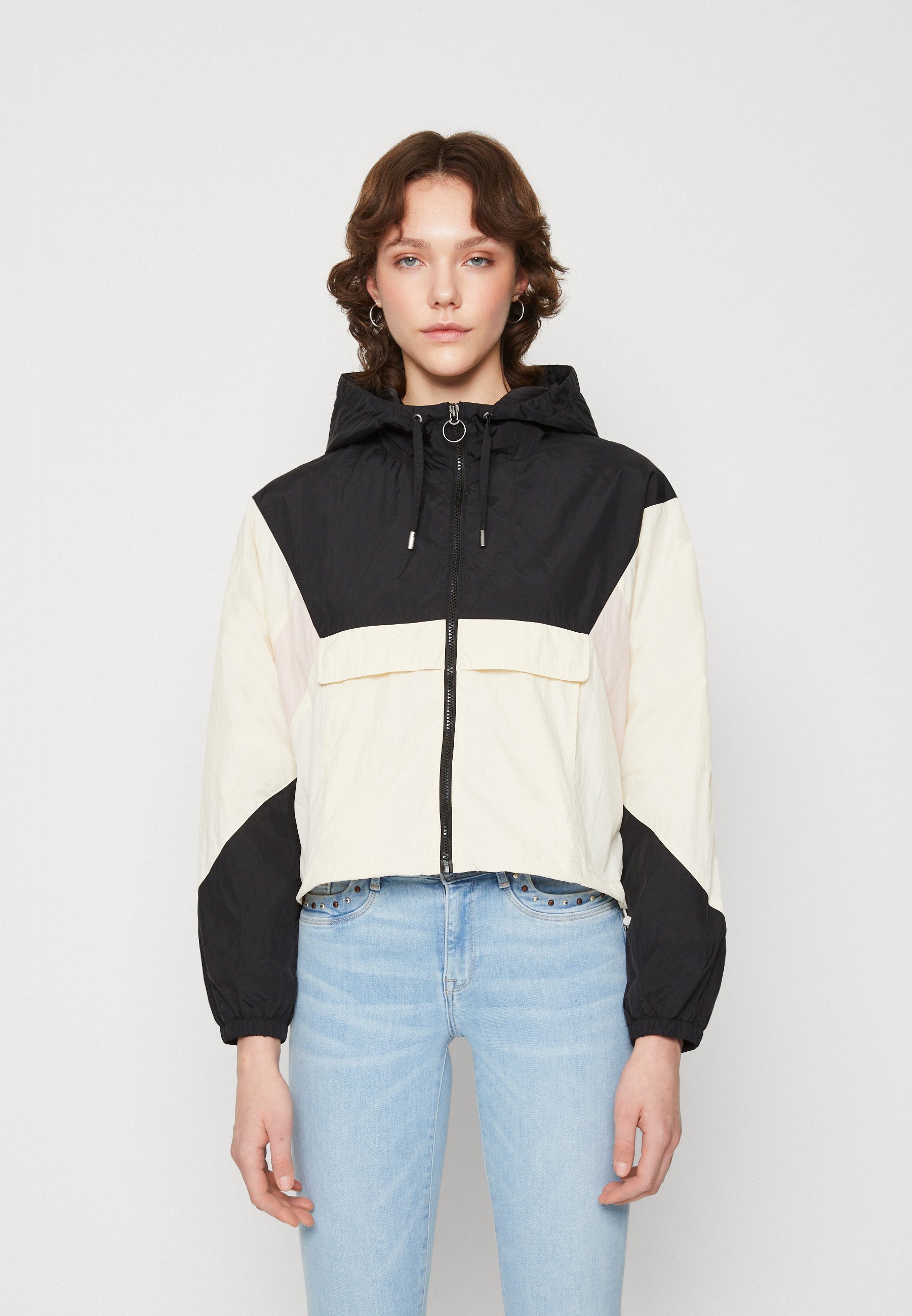 ONLY ONLJOSE COLORBLOCK SPRING JACKET - Summer jacket - birch/black/rose smoke/black
