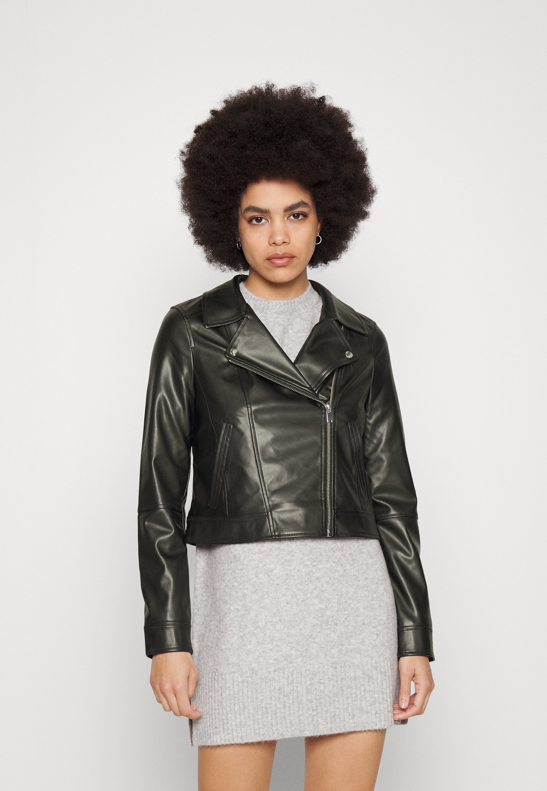 Vero Moda VMBELLA ANNABEL SHORT COATED  - Faux leather jacket - black