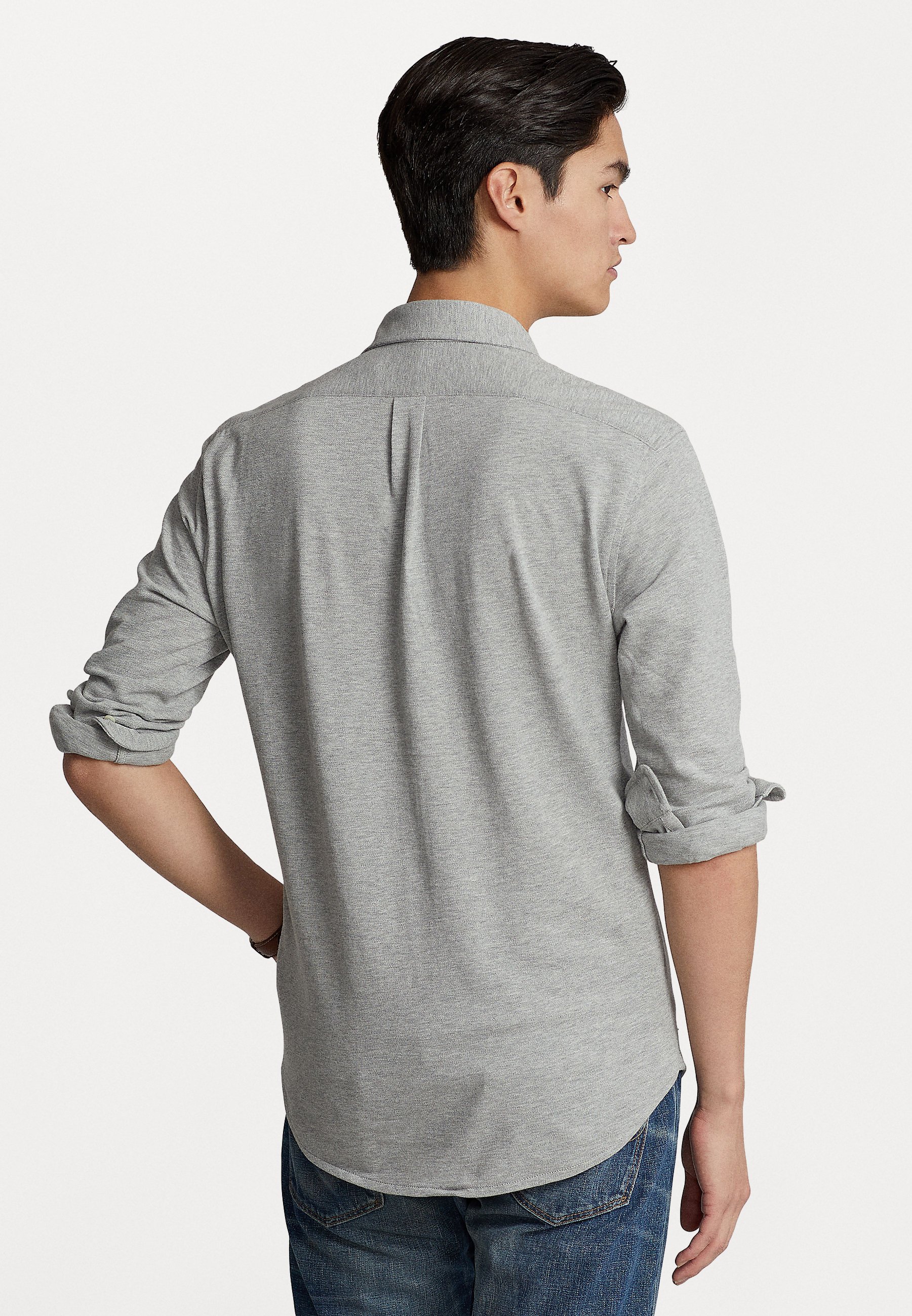 Polo Ralph Lauren LONG SLEEVE - Shirt - andover heather/mottled light grey