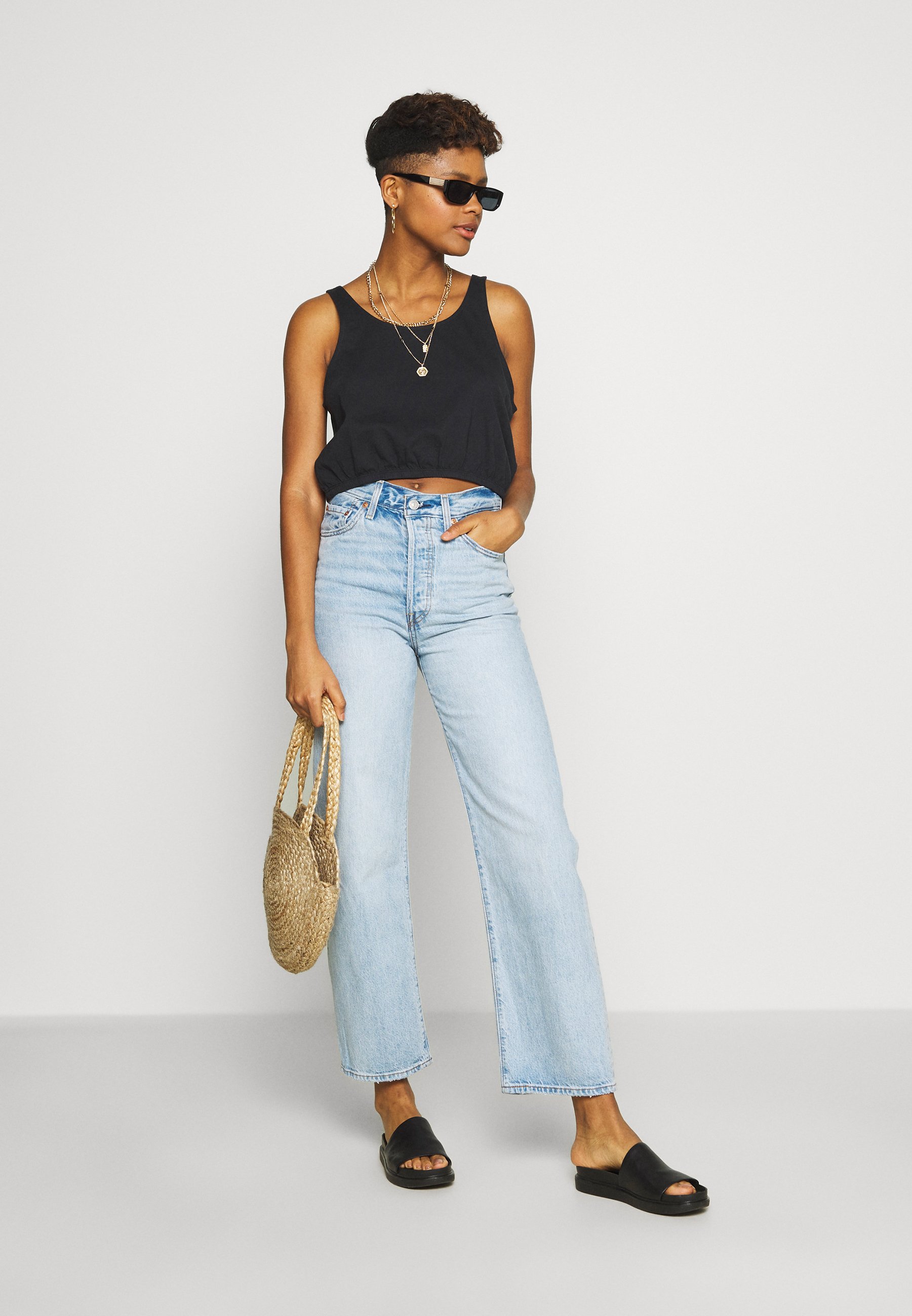 Levi's® RIBCAGE STRAIGHT ANKLE - Straight leg jeans - middle road/light-blue denim