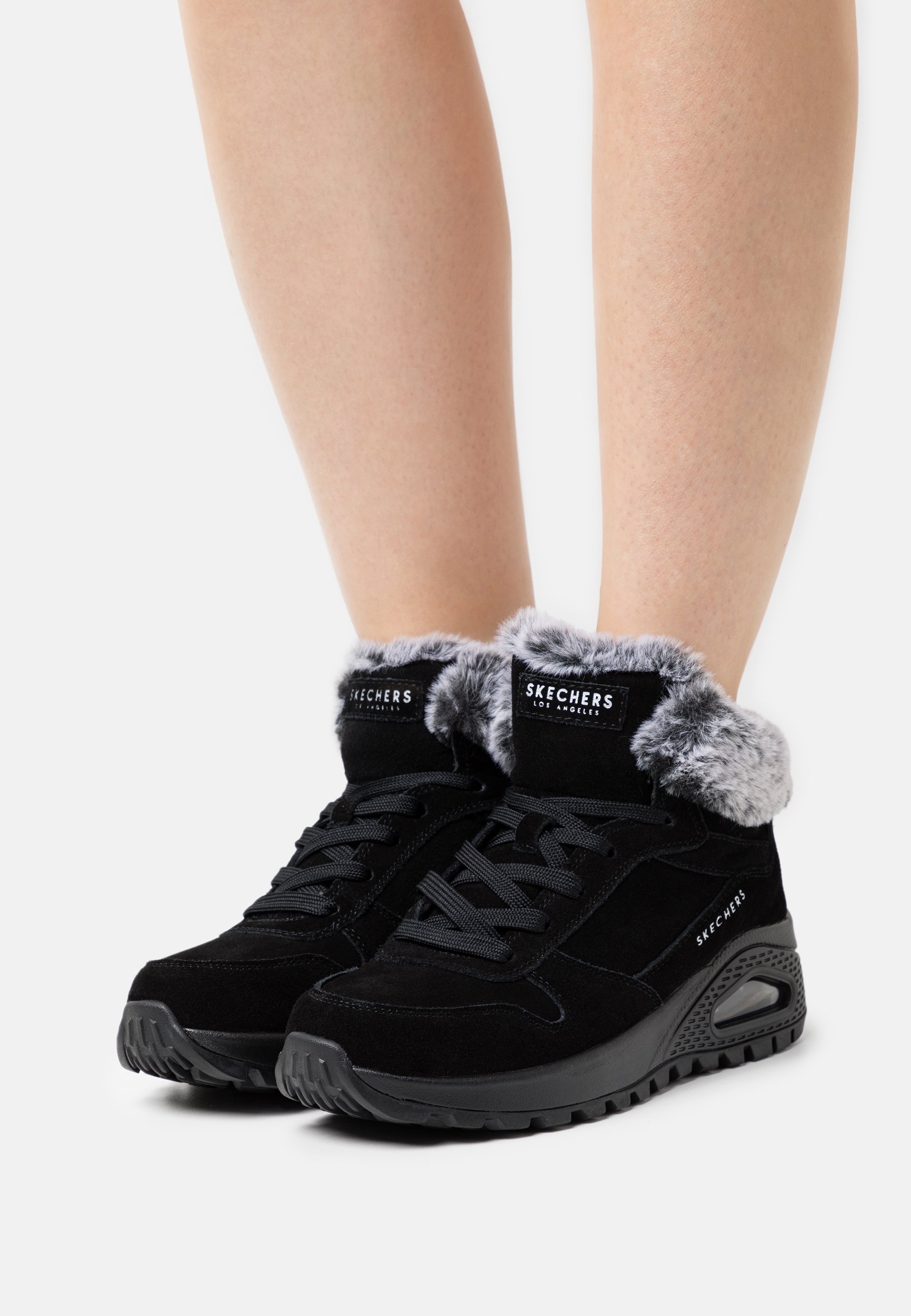 Skechers UNO RUGGED - Lace-up ankle boots - black