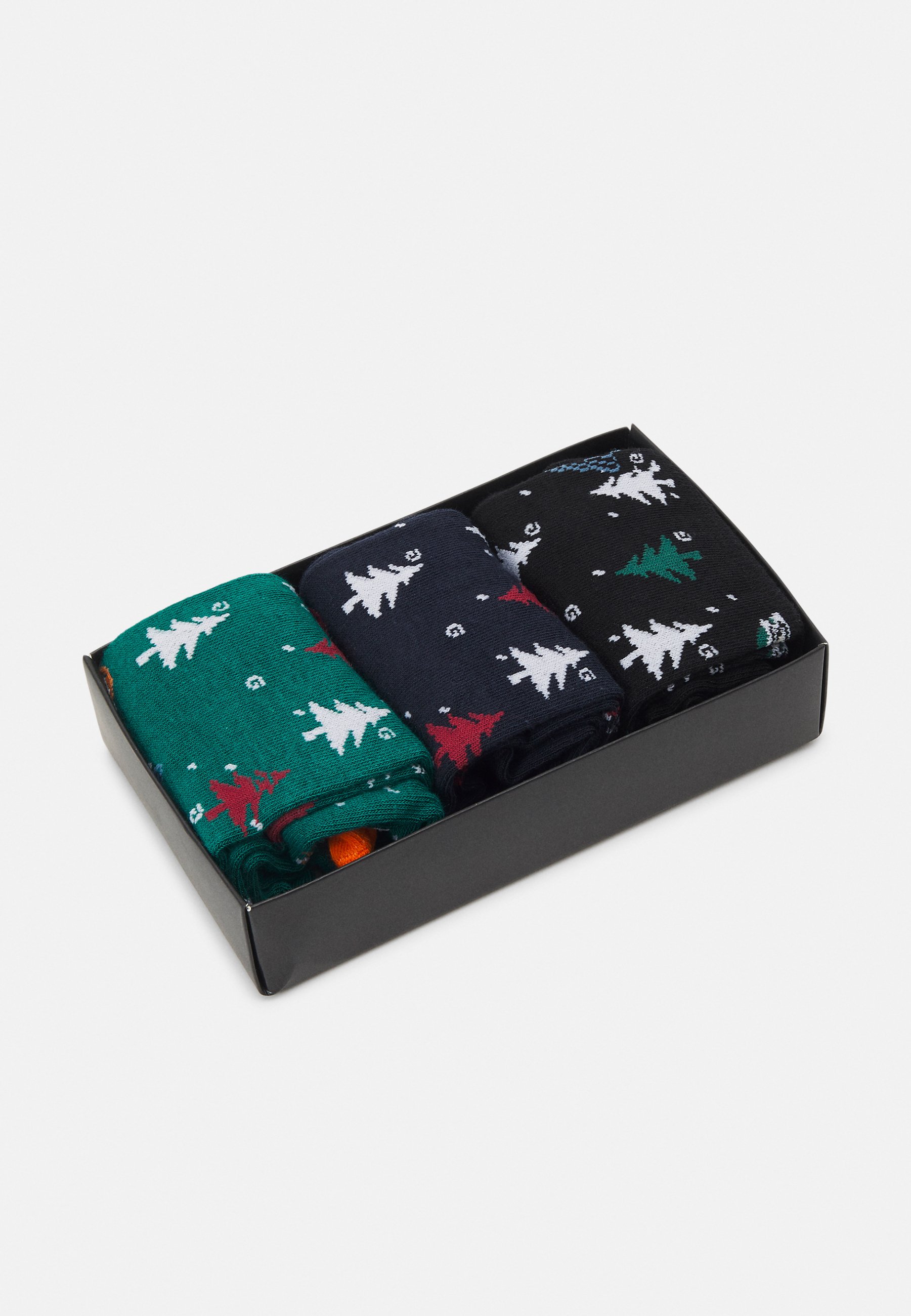 Jack &Jones JACXMAS TREE SOCKS GIFTBOX 3 PACK - Socks - navy blazer - black/dark blue