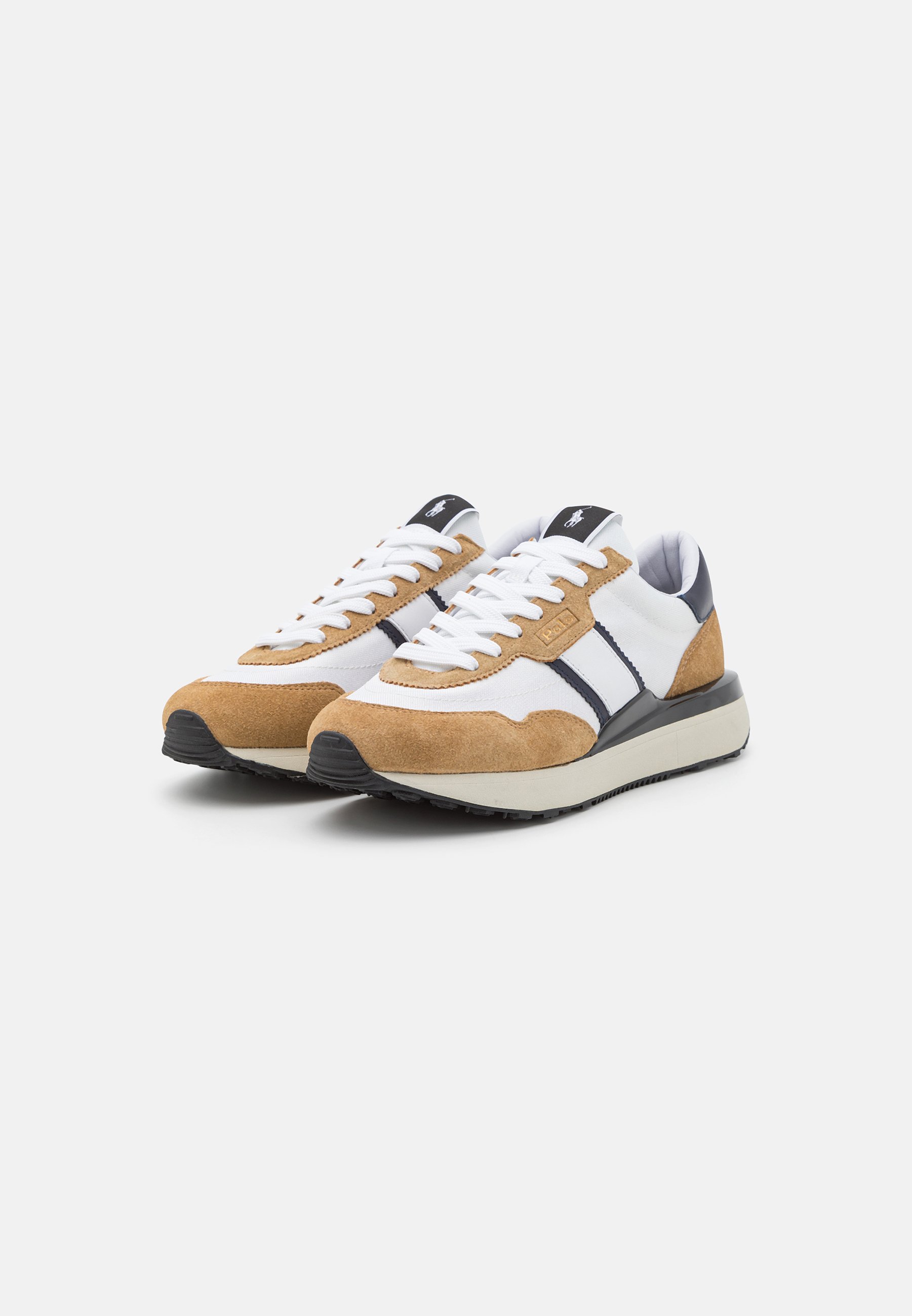 Polo Ralph Lauren TRAIN LOW TOP LACE - Trainers - sand/white/hunter navy/beige