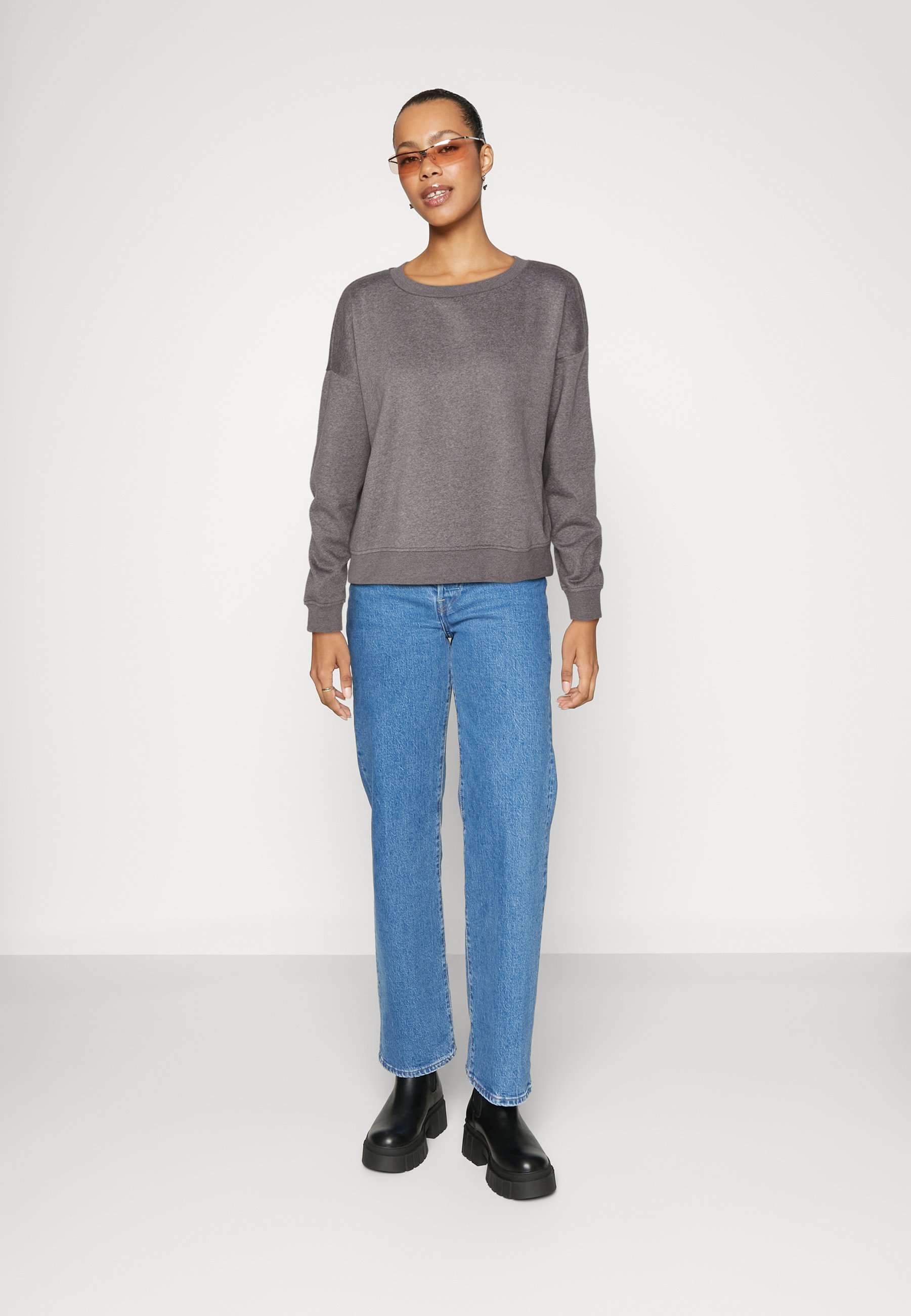 Vero Moda VMTRINA - Sweatshirt - medium grey melange/mottled grey